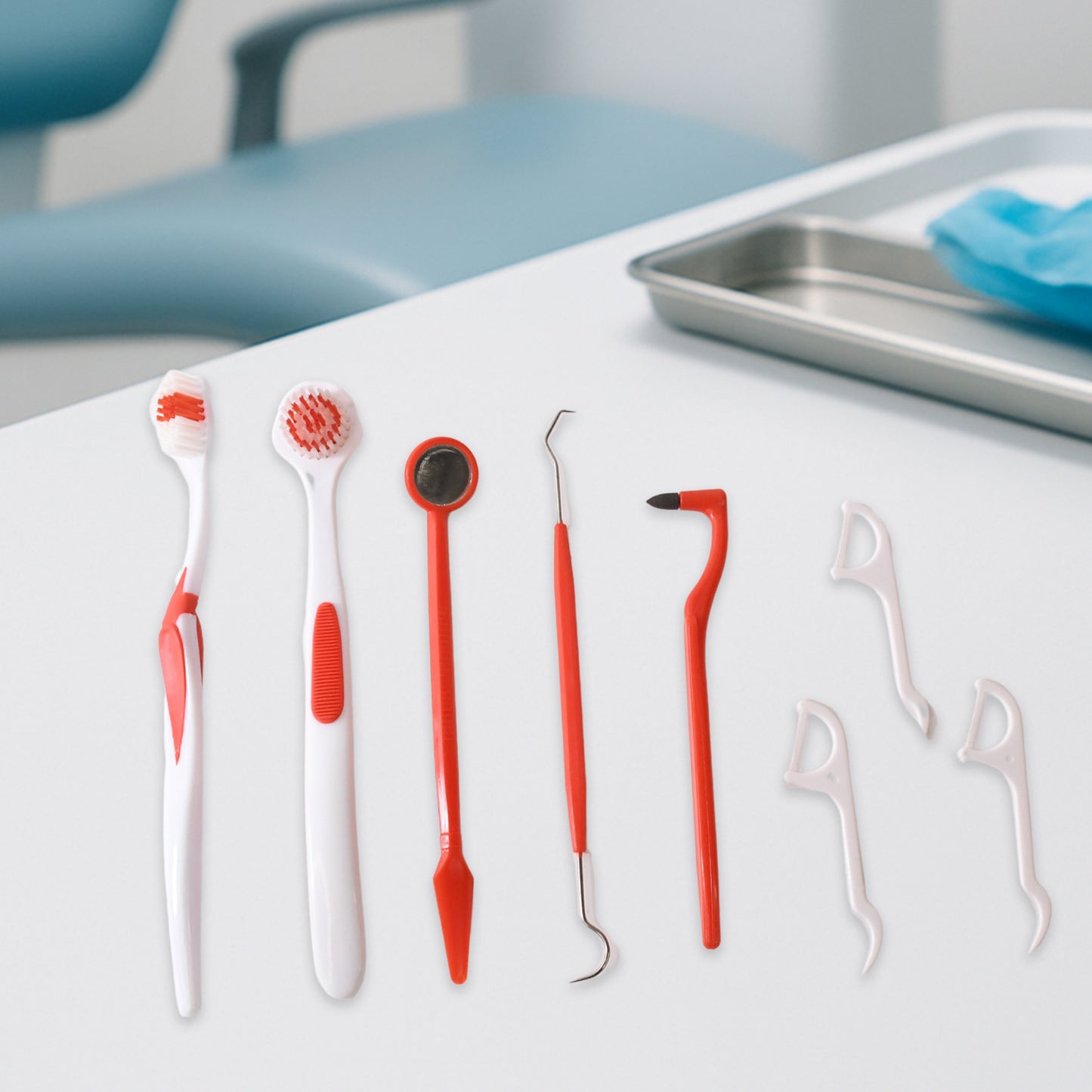 Ergonomically Designed Anti-slip Handles Durable Plastic And Stainless Steel Tools Helps Remove Plaque Tartar And Food Particles Ideal For Use Between Dentist Visits Travel-friendly And Hygienically Packaged