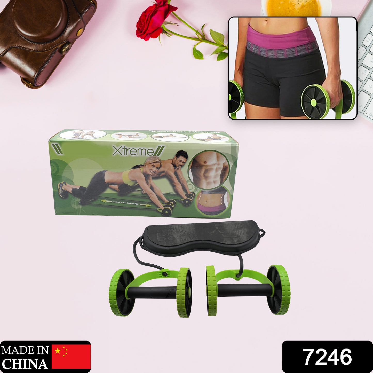 Professional Fitness Imported Ab Builder Ab Care Xtreme Fitness Resistance Exerciser Resistance Tube Ab Slimmer Rope Exerciser Body Building Home Gym Trainer For Both Men Women (1 Pc)