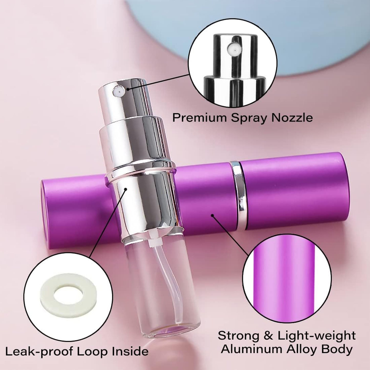 12717 Empty Spray Perfume Bottle Refillable Fine Mist Perfume For Sanitizer Travel Beauty Makeup Perfume Filler(1 Pc)