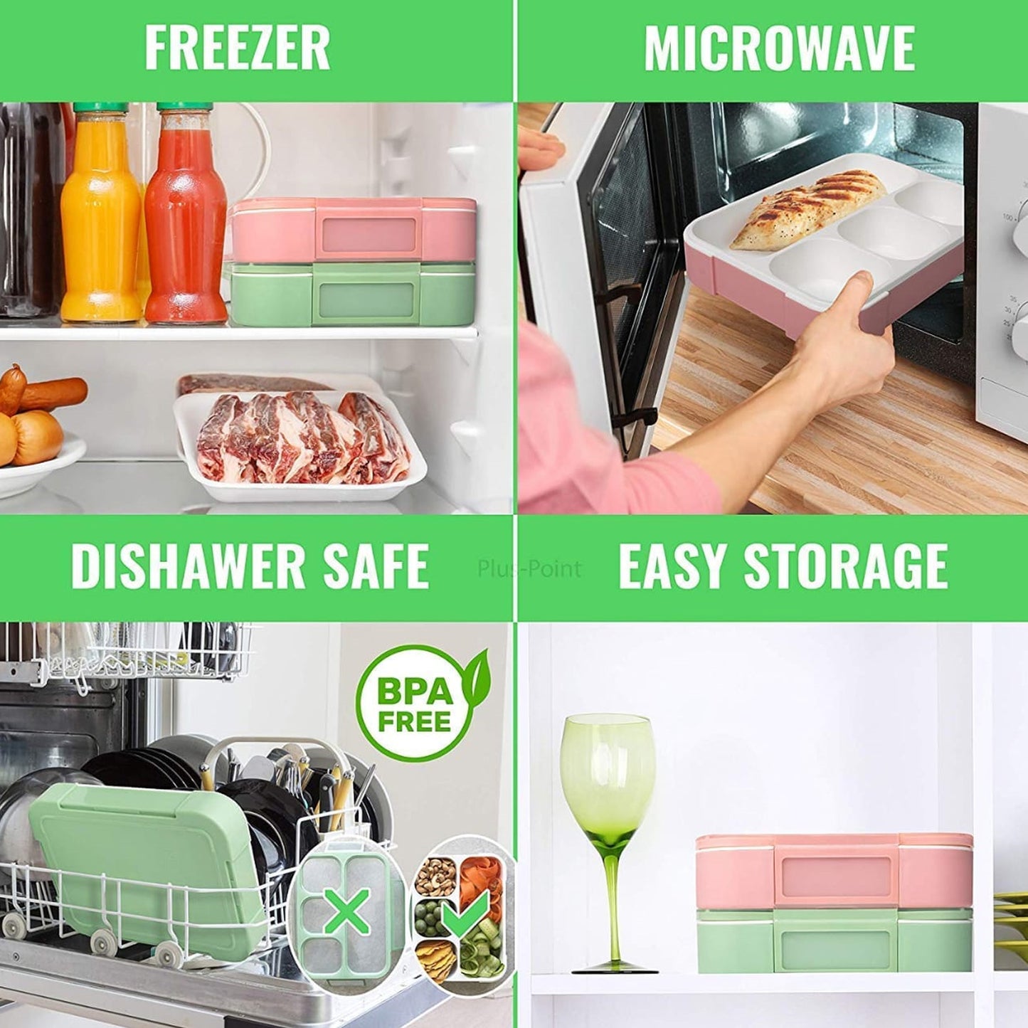 Lunch Box 4 Compartment With Leak Proof Lunch Box For School Office Use