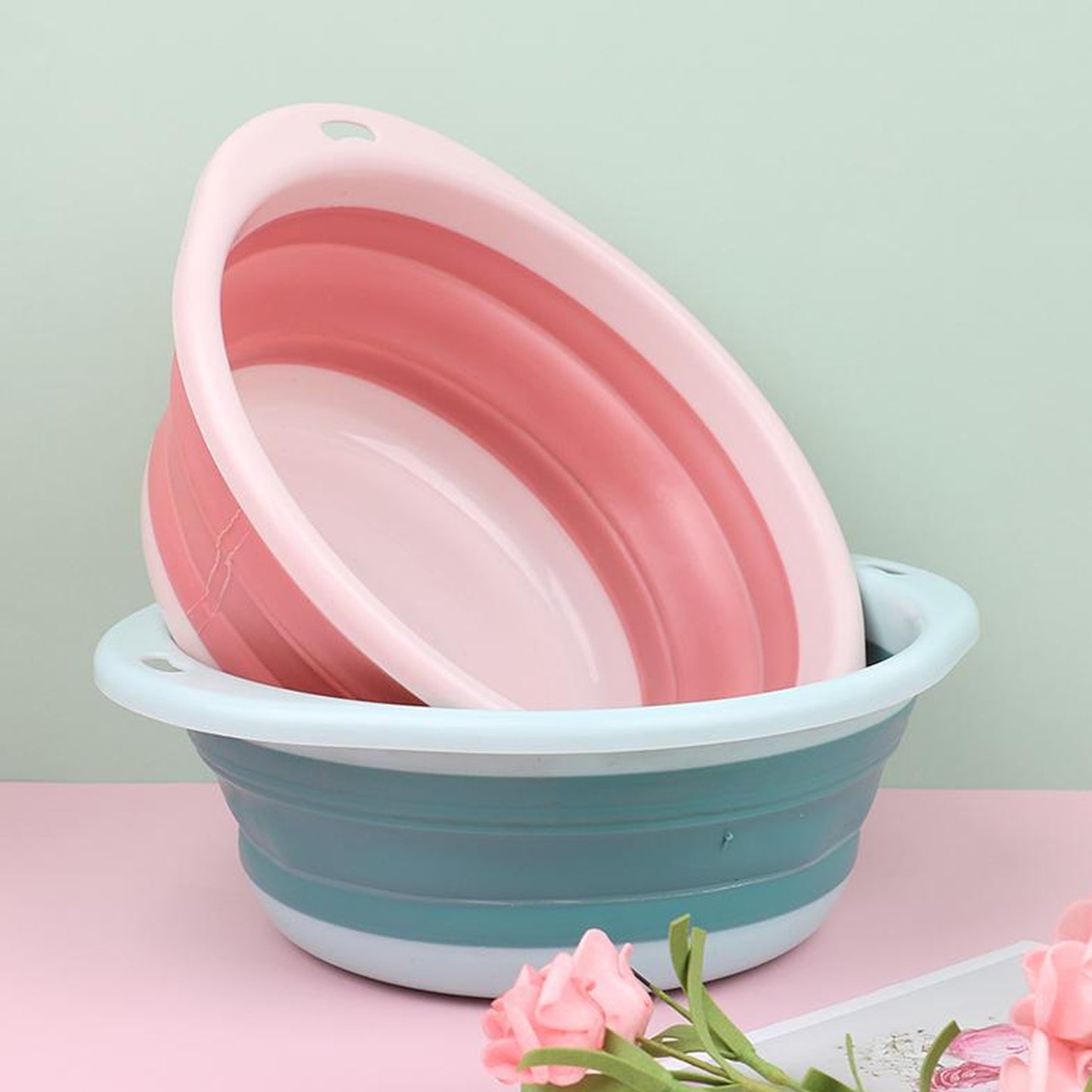 Multi-purpose Portable Collapsible Folding Tub With Hanging Hole Save Storage Space Also Use For Multi Use