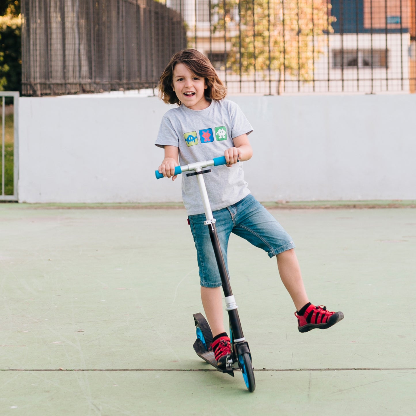 Basic Kids Ride On Leg Push Scooter For Boys And Girls (4 - 8 Years Old Kids) Foldable Scooter Cycle With Height Adjustment For Boys And Girls Multicolor (1 Pc 2 Wheel)