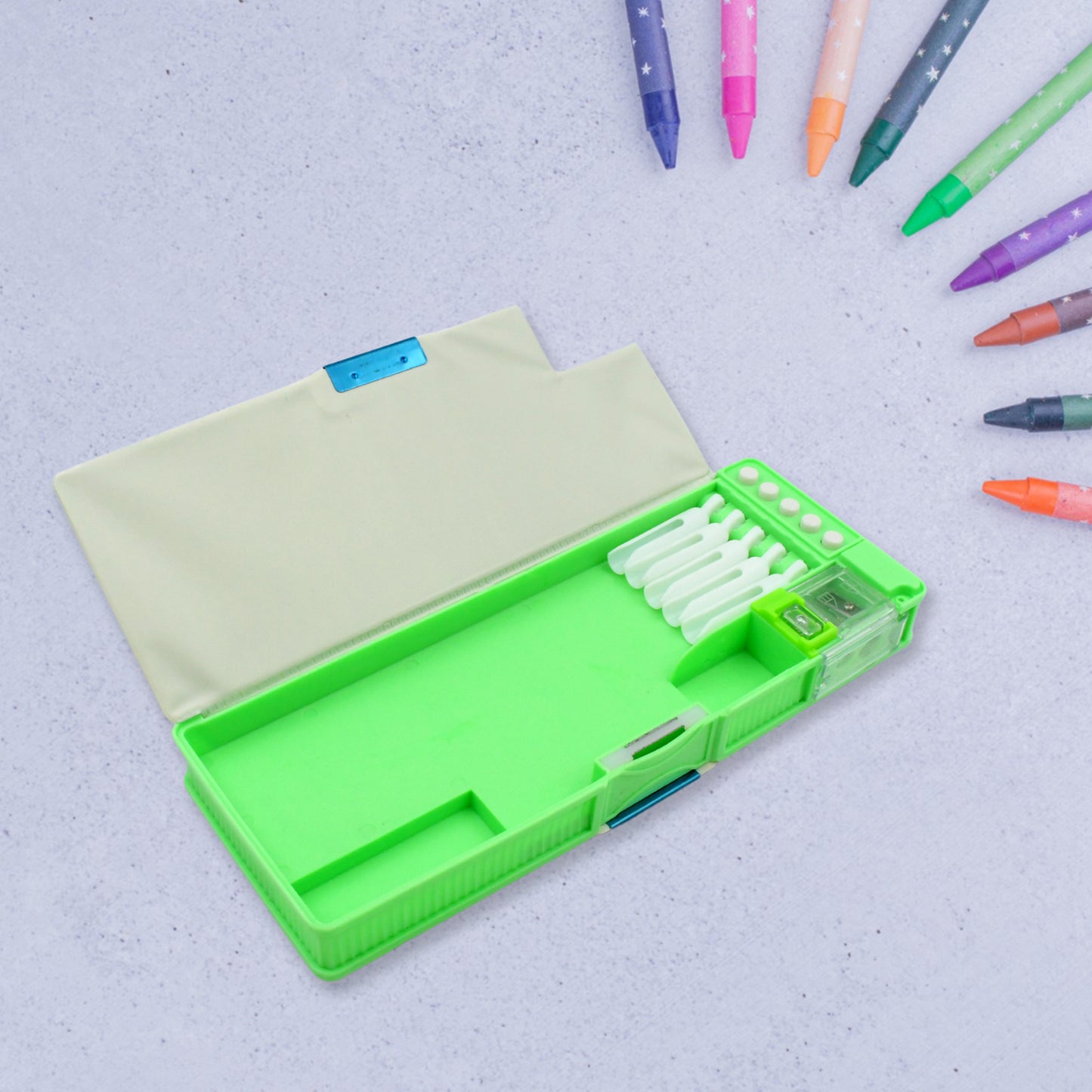 Multipurpose Compass Box Pencil Box With 2 Compartments For School Cartoon Printed Pencil Case For Kids Birthday Gift For Girls Boys Cartoon Printed Pencil Case For Kids.