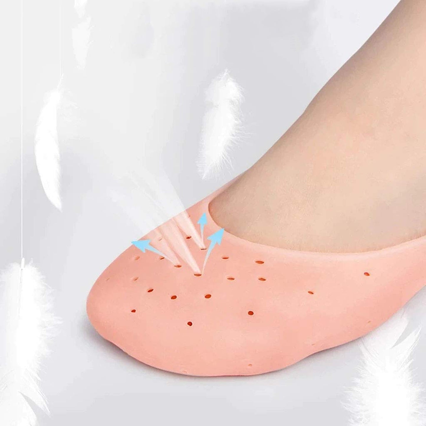 Anti-crack Full Length Silicone Foot Protector Moisturizing Socks (1 Pair Mix Size)
