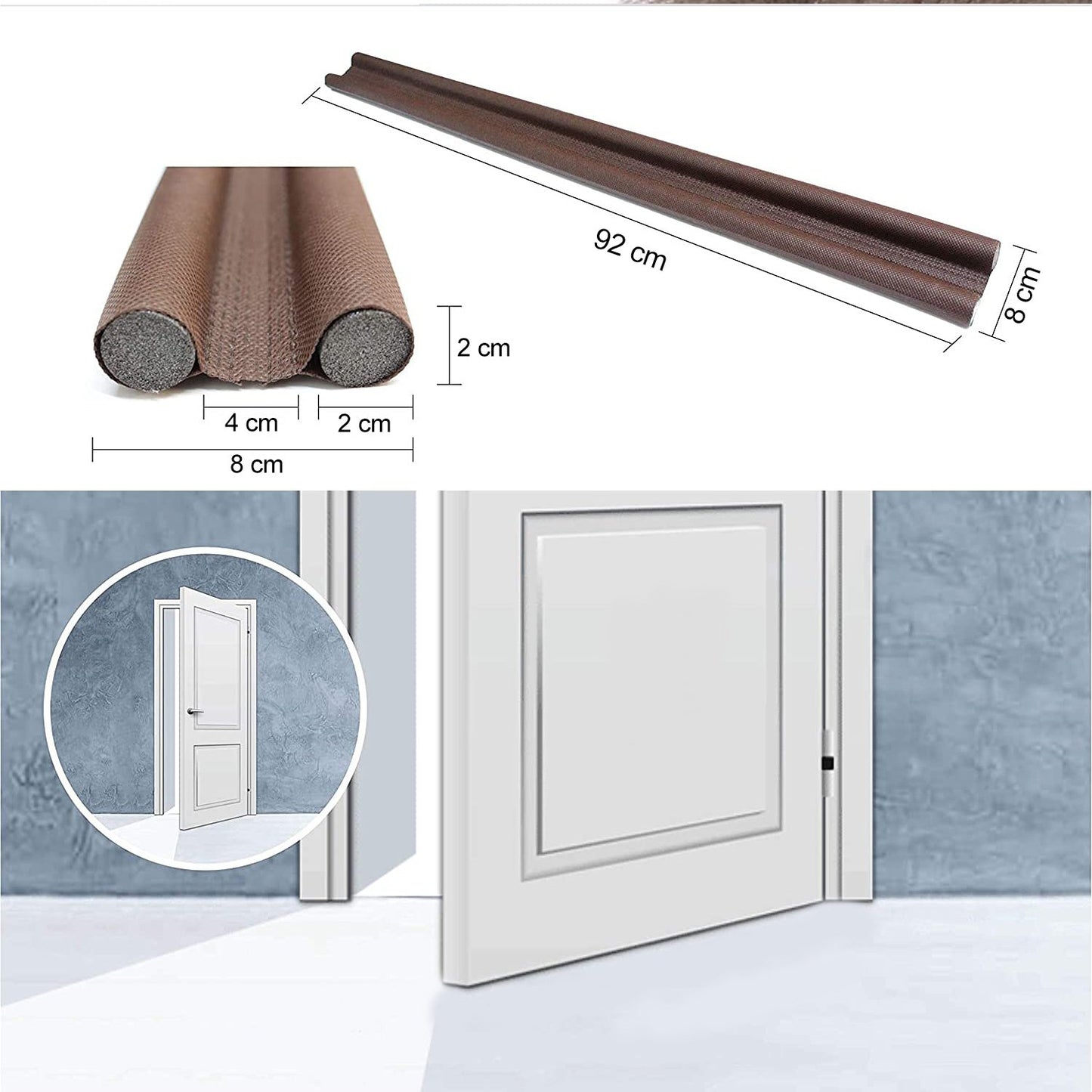 Twin Door Draft Stopper guard Protector For Doors And Windows