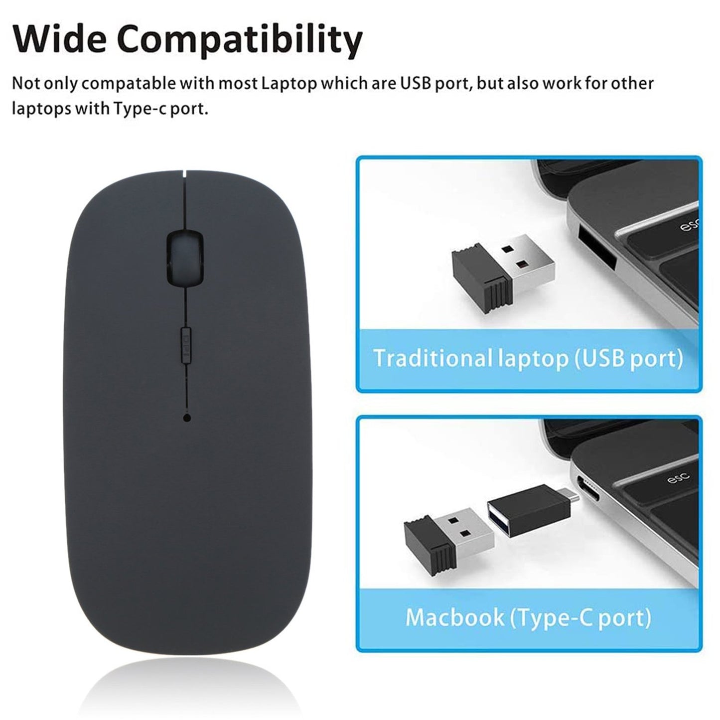 Wireless Mouse For Laptop pc mac ipad Pro computer