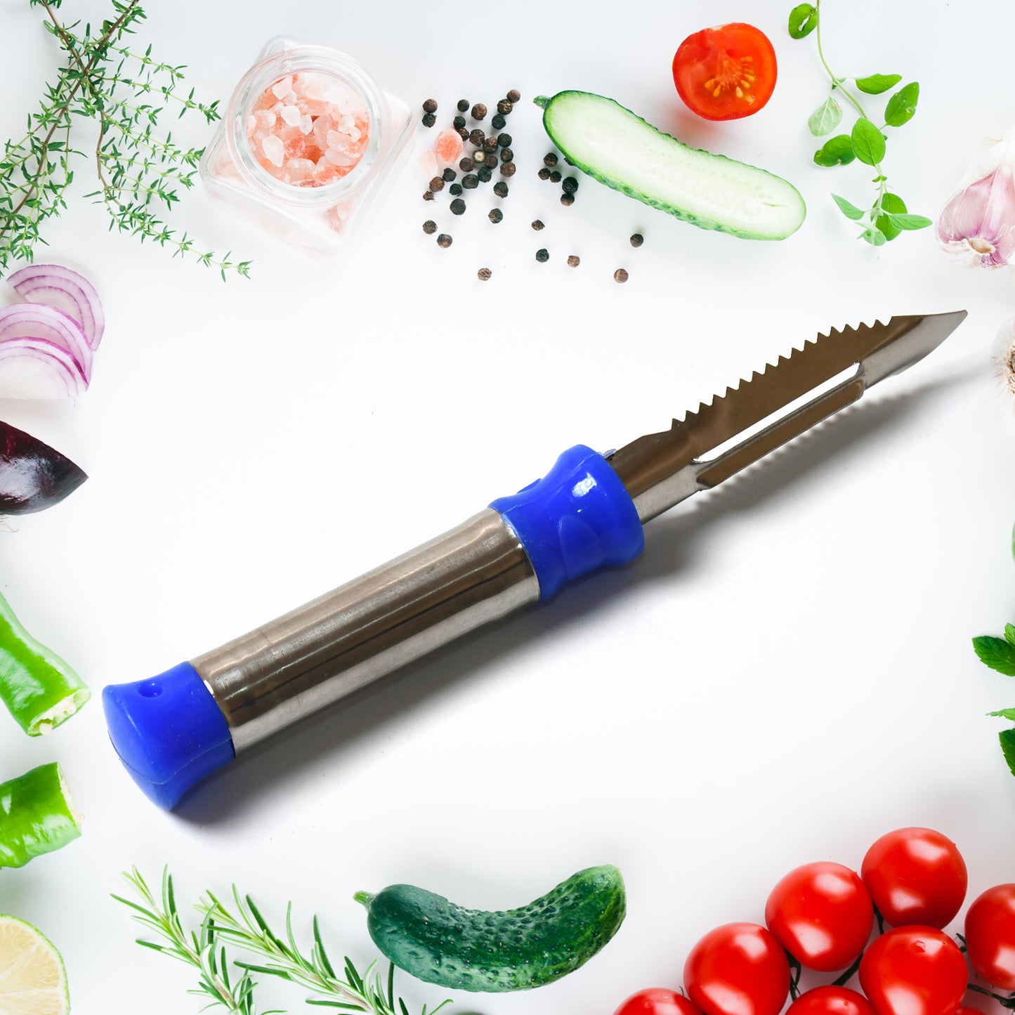 2in1 Multi-purpose Stainless Steel Peeler With Hanging Ring For Vegetables Potato Peeler Carrot Grated Suitable For Peeling And Shredding Fruit And Vegetables Kitchen Accessories Piller (1 Pc)