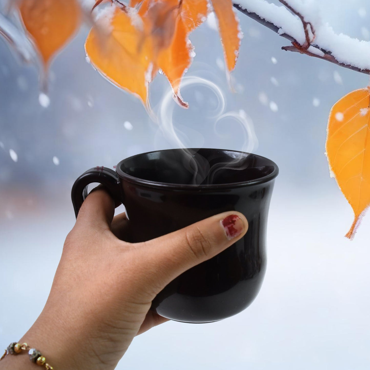 Premium Plastic Coffee Tea Cups Mug With Handle (1 Pc With Color Box Mix Color)