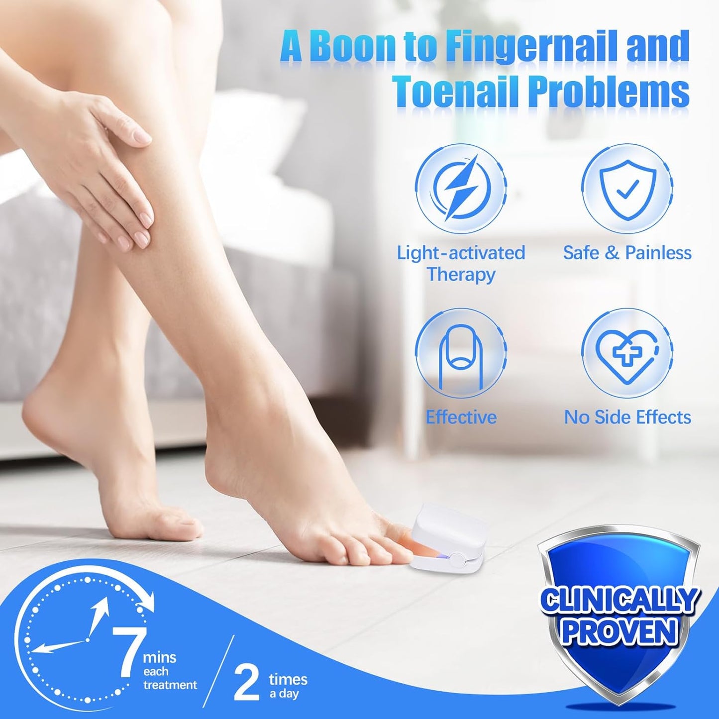 Rechargeable Nail Fungus Treatment For Toenail Toe Nail Fungal Treatment Nail Fungus Laser Device Anti-fungal Nail Treatment For Hand Feet Infections Remover For Home Use
