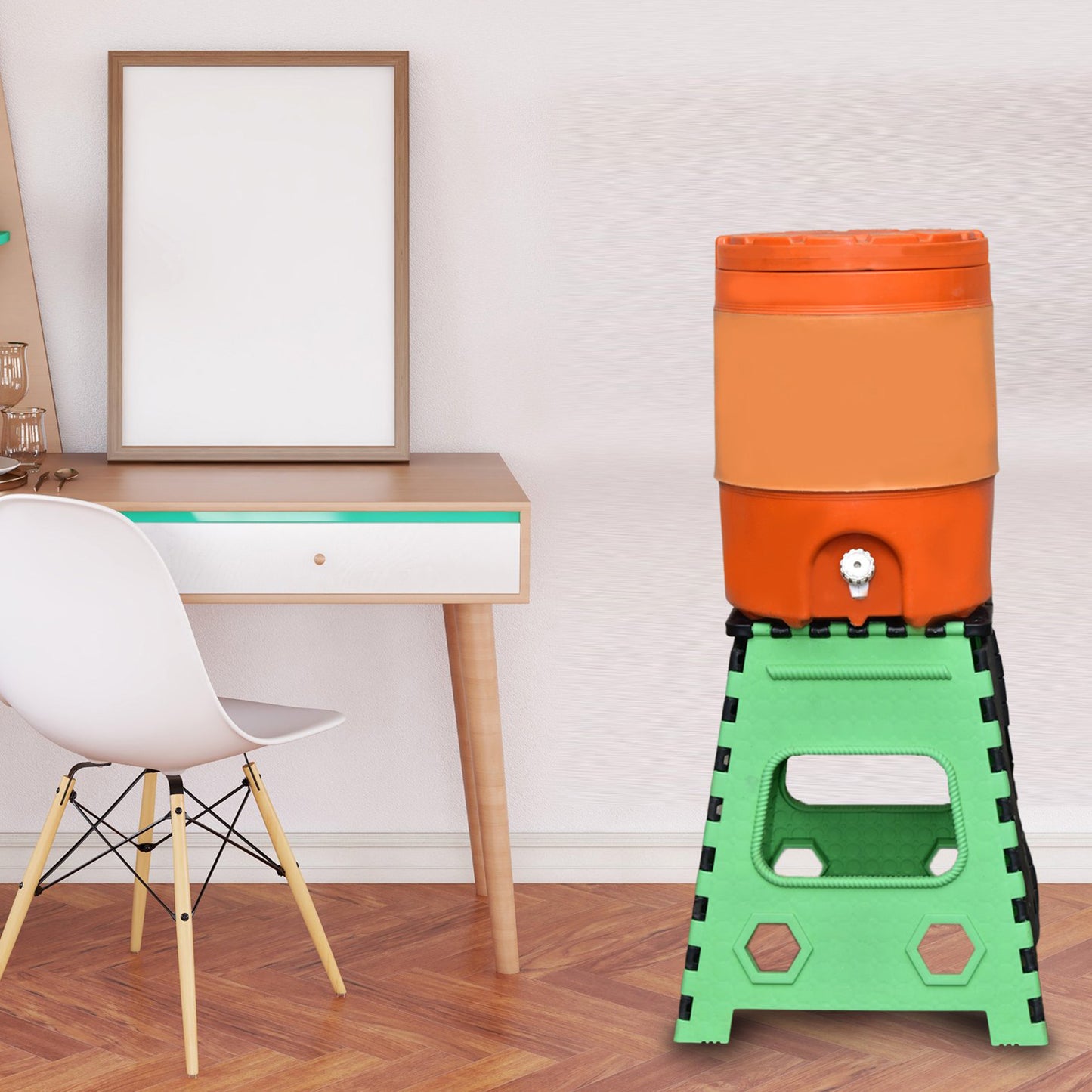 1pc 18inch Folding Stool For Adults And Kids Also For Kitchen Stepping With (Brown Box)