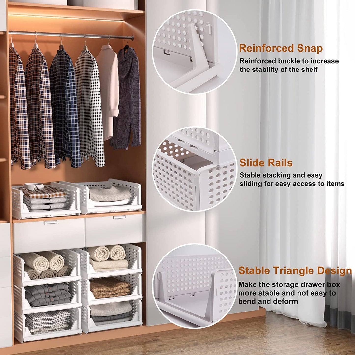 3 Layer Clothes Organizer For Wardrobe Cupboard Organizer For Clothes Foldable And Stackable Closet Organizer Drawer Organizer For Clothes Multi Purpose Plastic Drawer