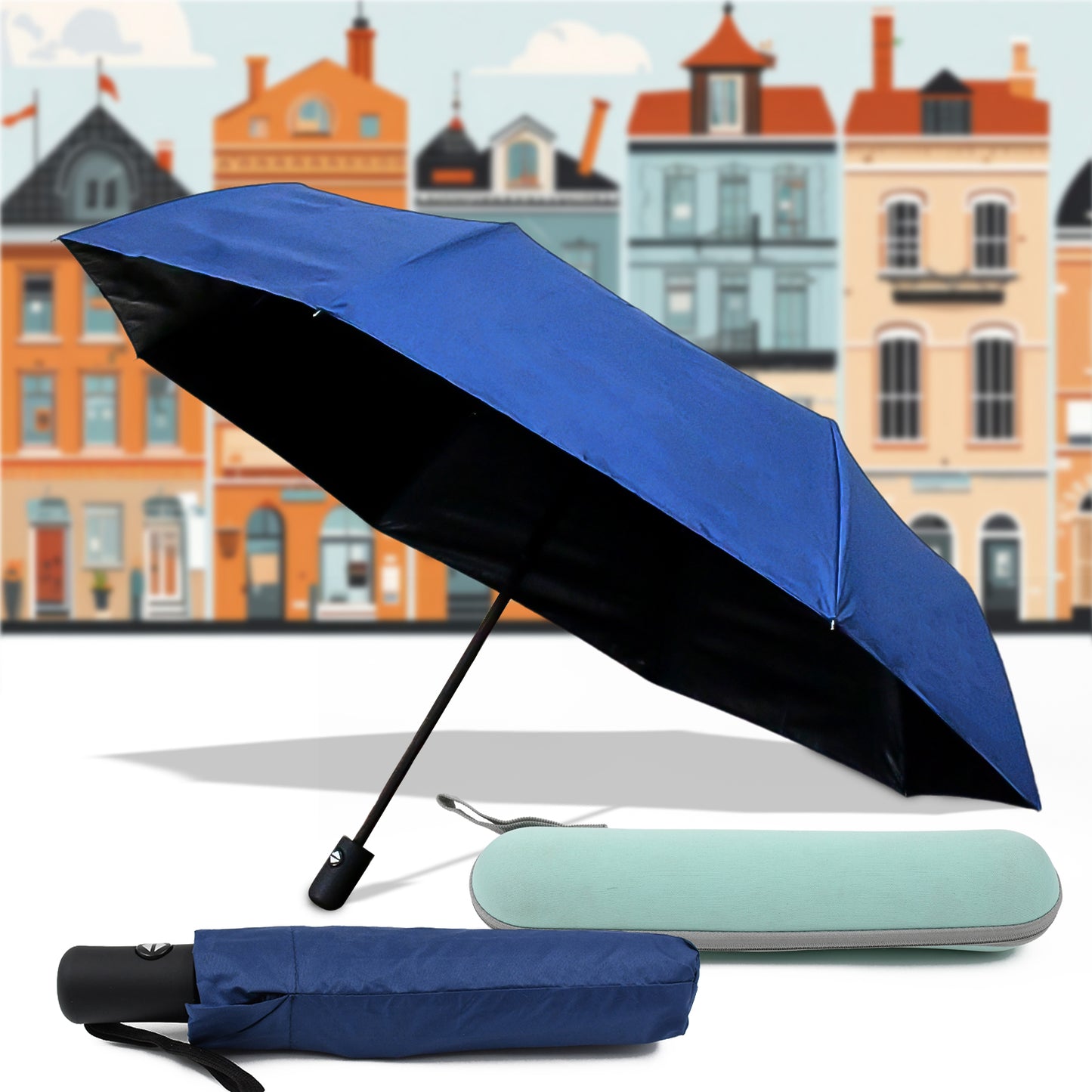 2-fold Manual Open Umbrella (Umbrella With Case 1 Set Mix Color)