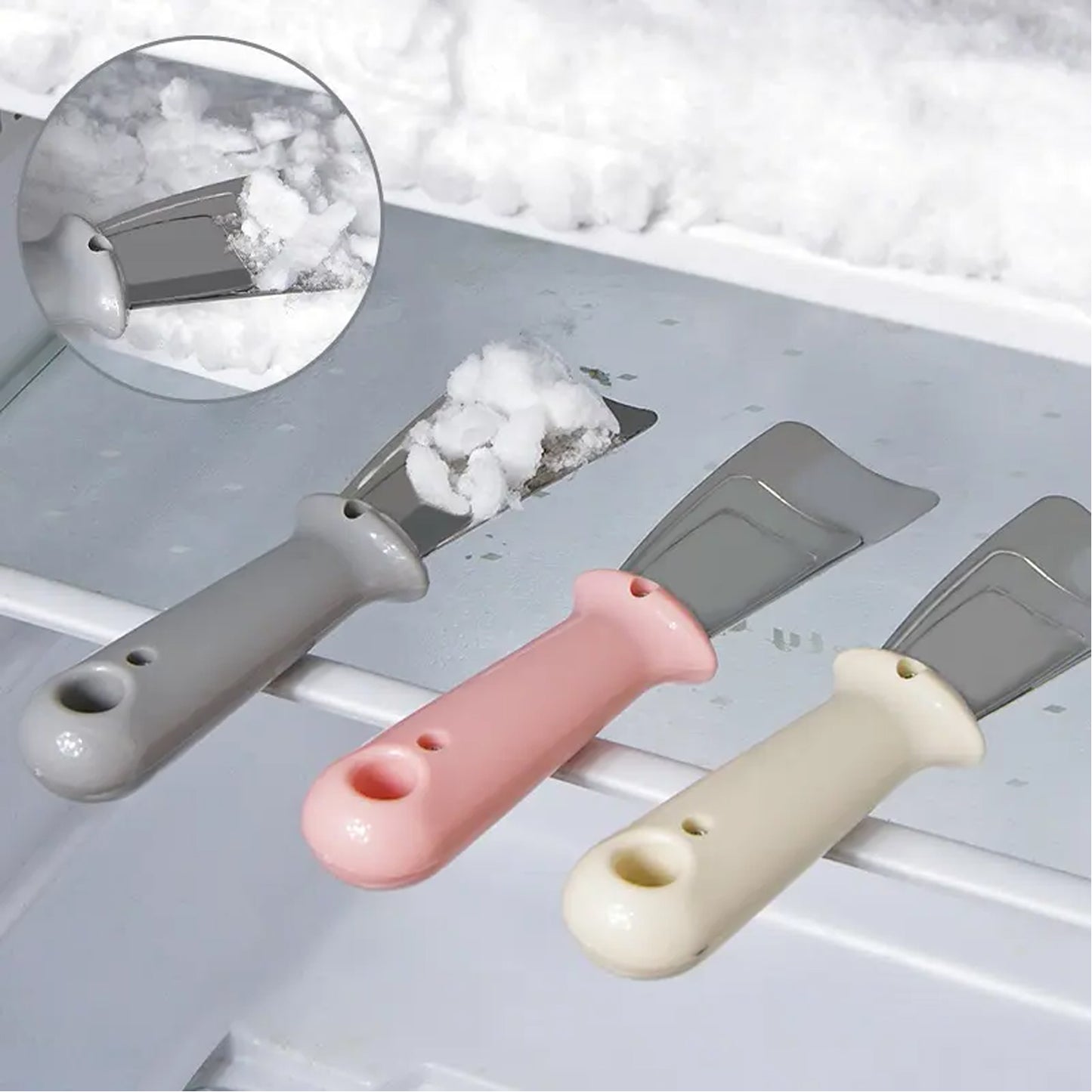 Ice Remover Scoop Non Slip Ergonomic Design Compact Size Freezer Shovel Anti Rust For Refrigerator (1pc)