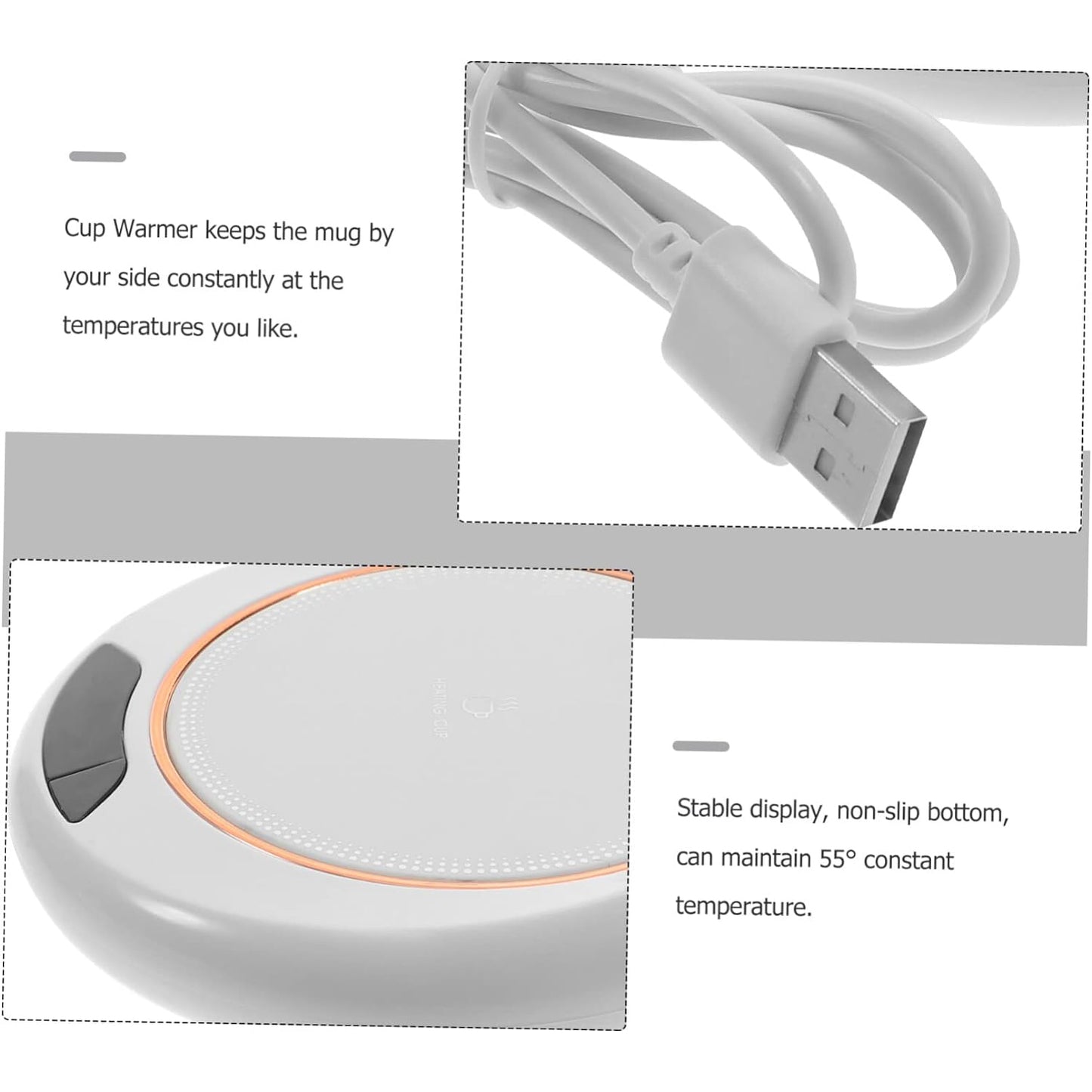 Usb Warm Coaster Heated Coffee Mug Portable Office Desk Portable Cup Heater Coffee Mug Warmer Electric Cup Warmer (1 Pc)