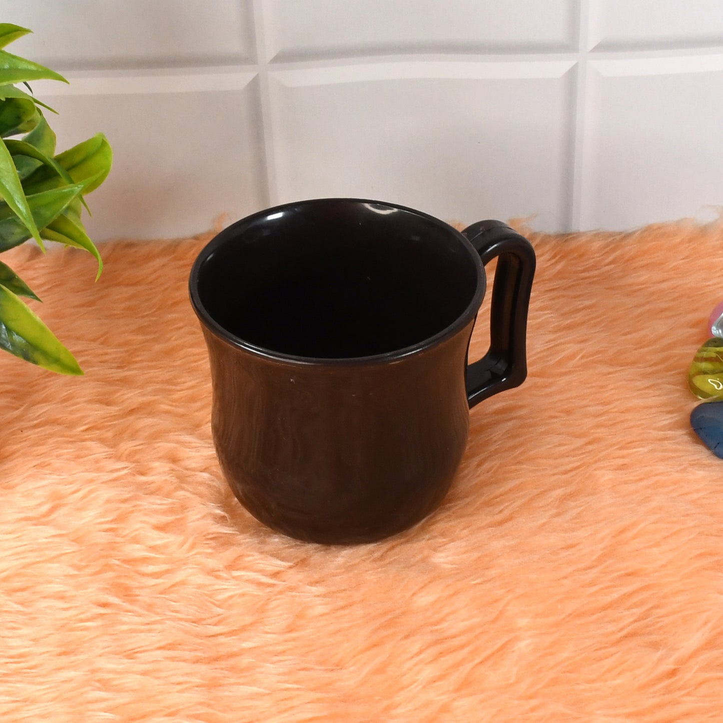 Premium Plastic Coffee Tea Cups Mug With Handle(1 Pc Loose Black)