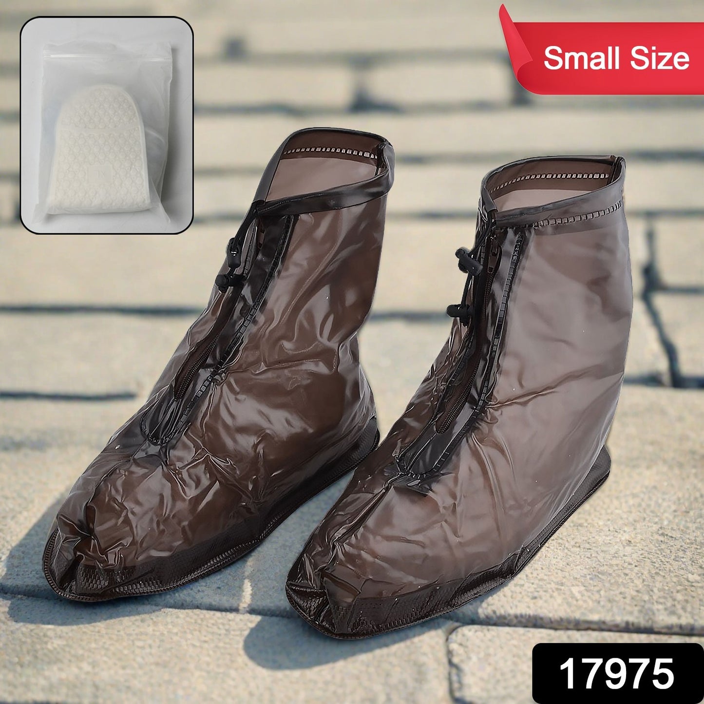 Plastic Shoes Cover Reusable Anti-slip Boots Zippered Overshoes Covers Transparent Waterproof Snow Rain Boots For Kids Adult Shoes For Rainy Season (1 Pair)