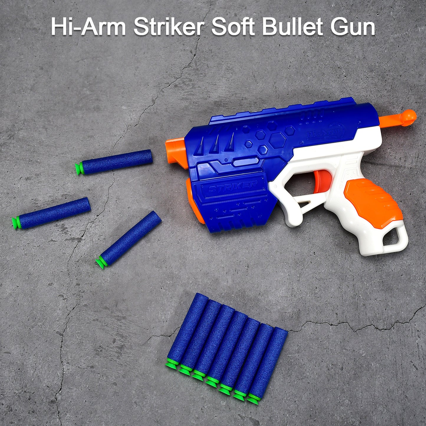 Hi-arm Gun With 10x foam Suction Bullet Made With Abs Plastic Solid Build Target Shooting