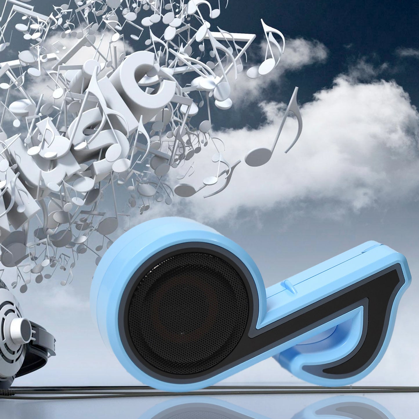 Mini Portable Music Note Shape Speaker Subwoofer Colorful Musical Note Led Lighting Sound For Creatives Gift Computer Phone Sound Equipment