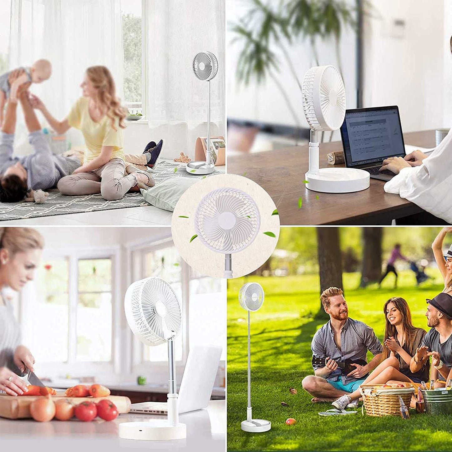 Telescopic Electric Desktop Fan Height Adjustable Foldable Portable For Travelcarry Silent Table Top Personal Fan For Bedside Office Table (Battery Not Include)