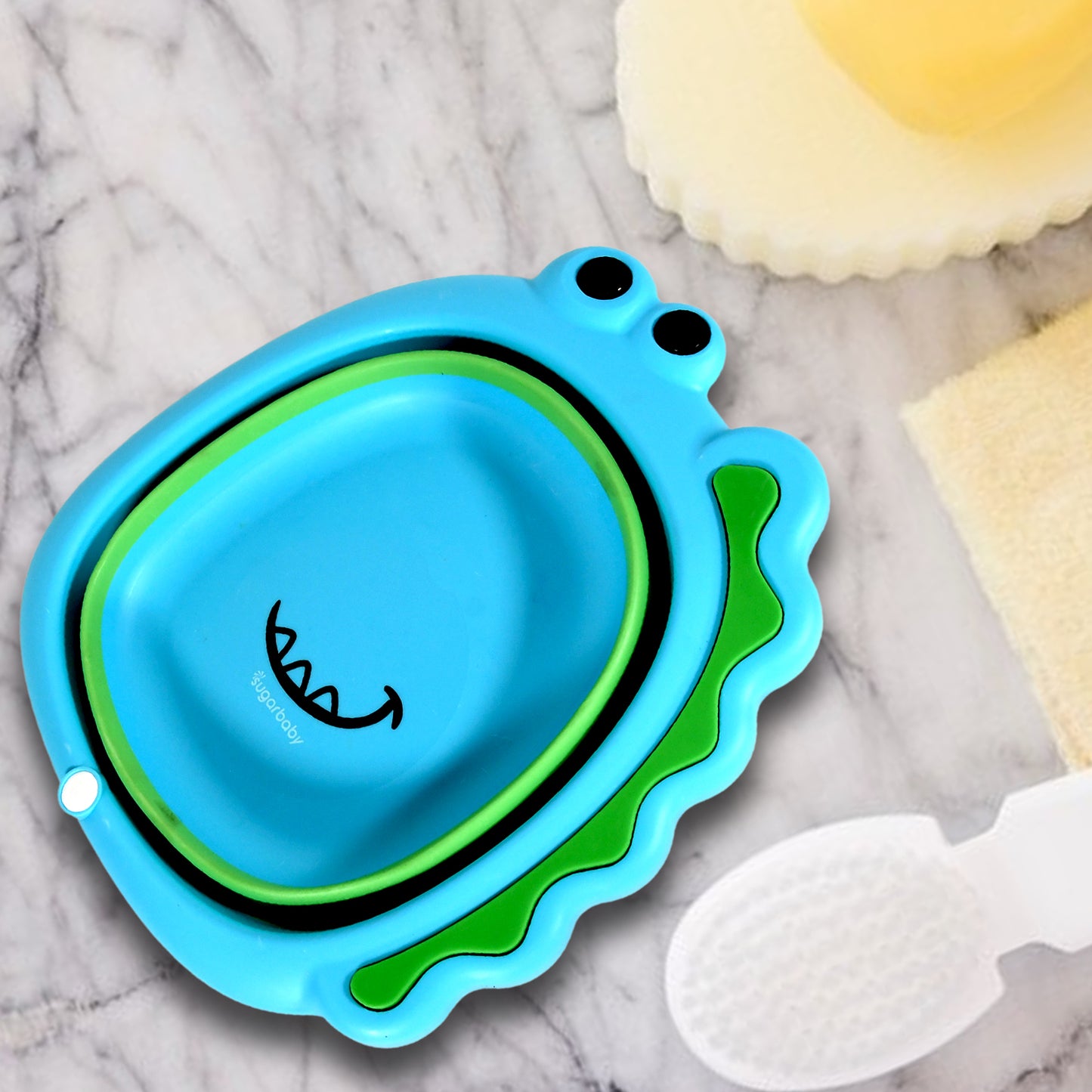 Frog Shape Wash Basin Space Saving Multi Function Foldable Baby Wash Basin Easy Clean Lightweight Thicken For Washing Face For Home (3331cm 1 Pc)