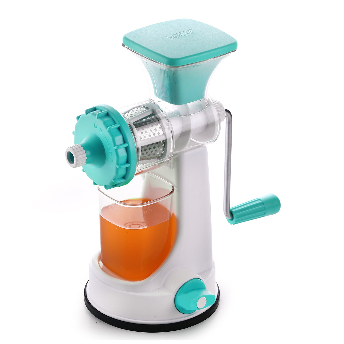 Ganesh Kitchenware Plastic Hand Juicer New Smart Fruit Vegetable Multipurpose Juicer (Colorrandom Greenblueredorange) ( Colors May Vary ) (Multicolor Pack Of 1)