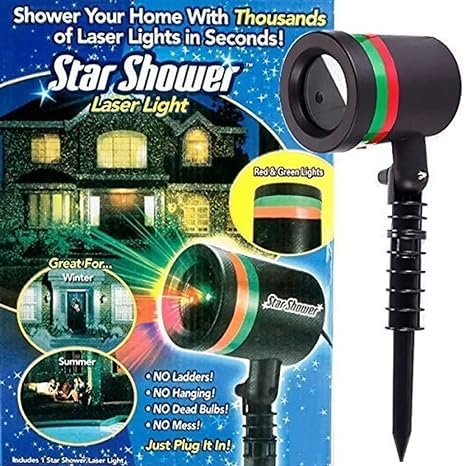 Star Fairy Motion Laser Lights Projector For Garden Lawn Landscape Outdoor Indoor Home Office Diwali Christmas Navratri Decorative Light Party (No Remote Button Multicolour)
