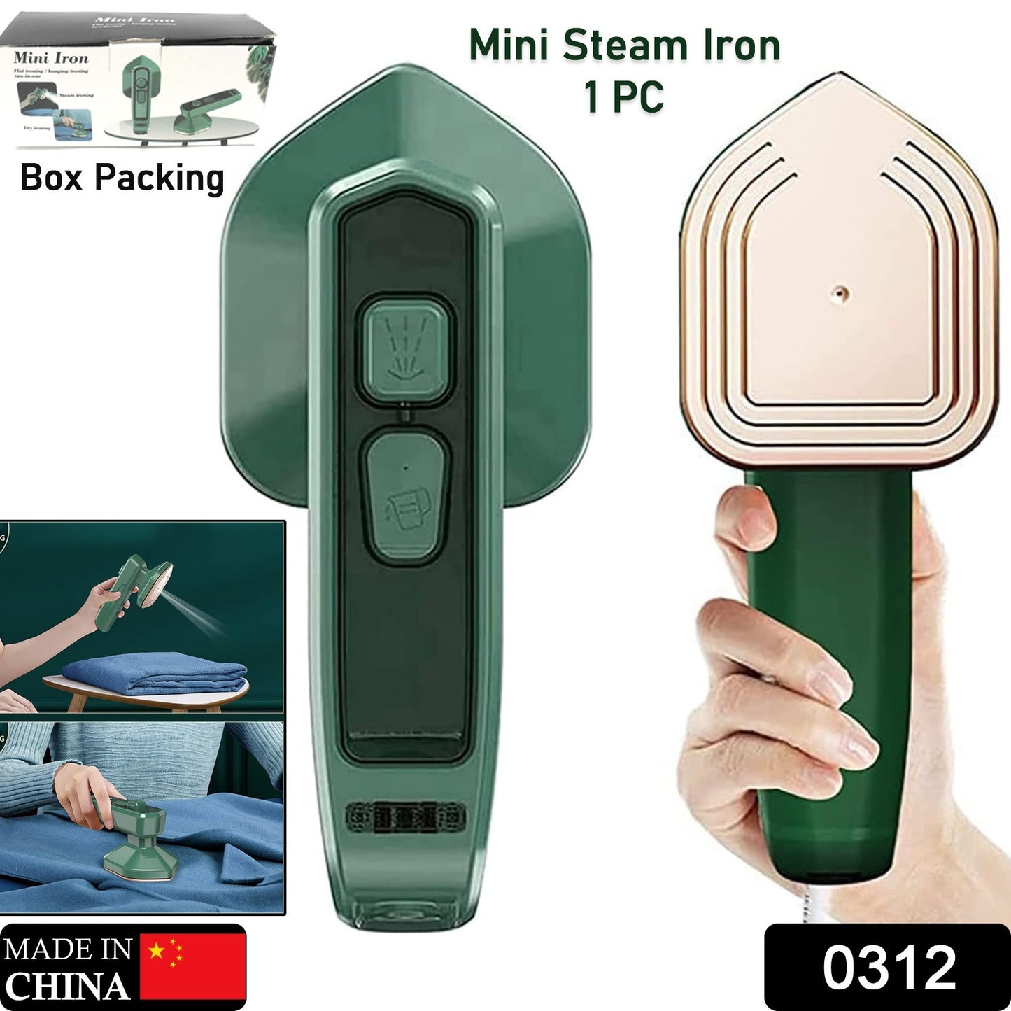 Mini Steam Iron Handheld Garment Steamer For Clothes - Portable Travel Household Ironing Machine Fast Heat Up Powerful Steam Compact Design For Travel And Home Quilting Sewing Iron Useful Gifts For Family Members Friends Birthday (1 Pc)