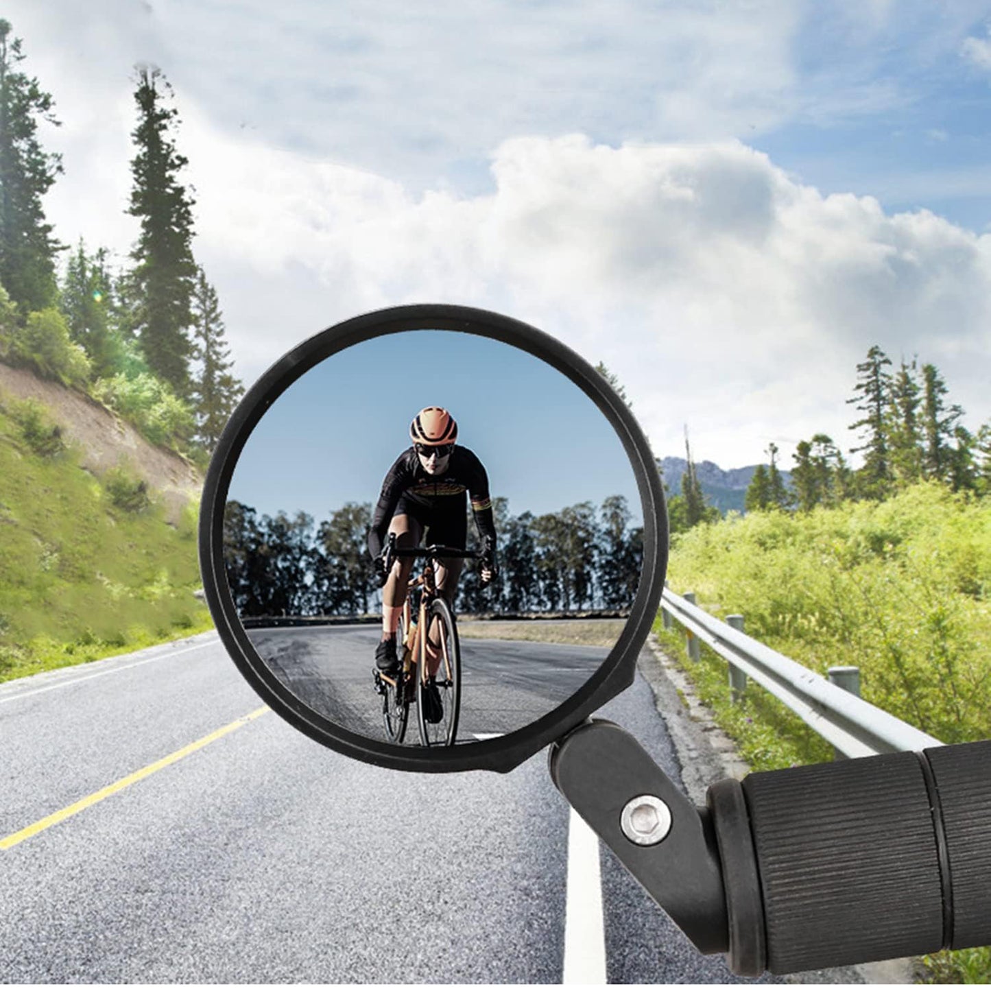 Bar End Bike Mirror Safe Rearview Mirror 360 Rotatable Foldable Safety Bicycle Rear View Mirror Mirror Durable Bike Mirror (1 Pc)