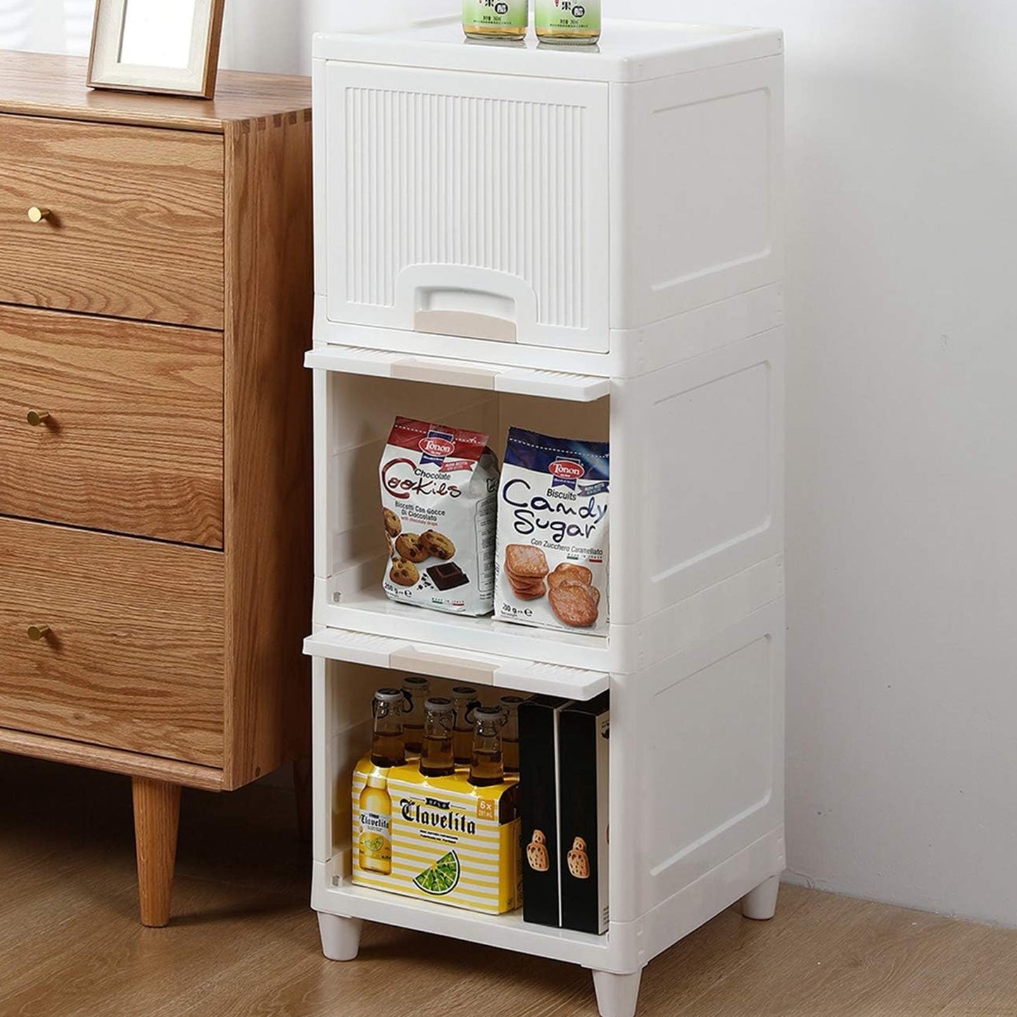 Multipurpose Storage Cabinet Storage Solutions Plastic Drawers Multi Layer Wardrobe Storage Drawers Foldable Multipurpose Drawer Units For Kitchen Bathroom Bedroom Cloth (3layer)