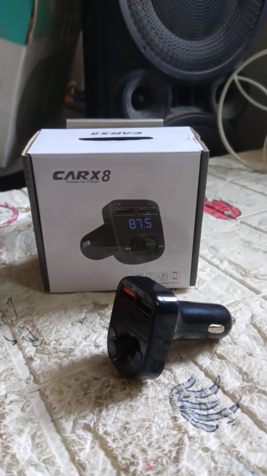 Car-x8 Bluetooth Fm Transmitter Kit For Hands-free Call Receiver Music Player Call Receiver Fast Mobile Charger Ports For All Smartphoneswith 3.1a Quick Charge Dual Usb Car Charger