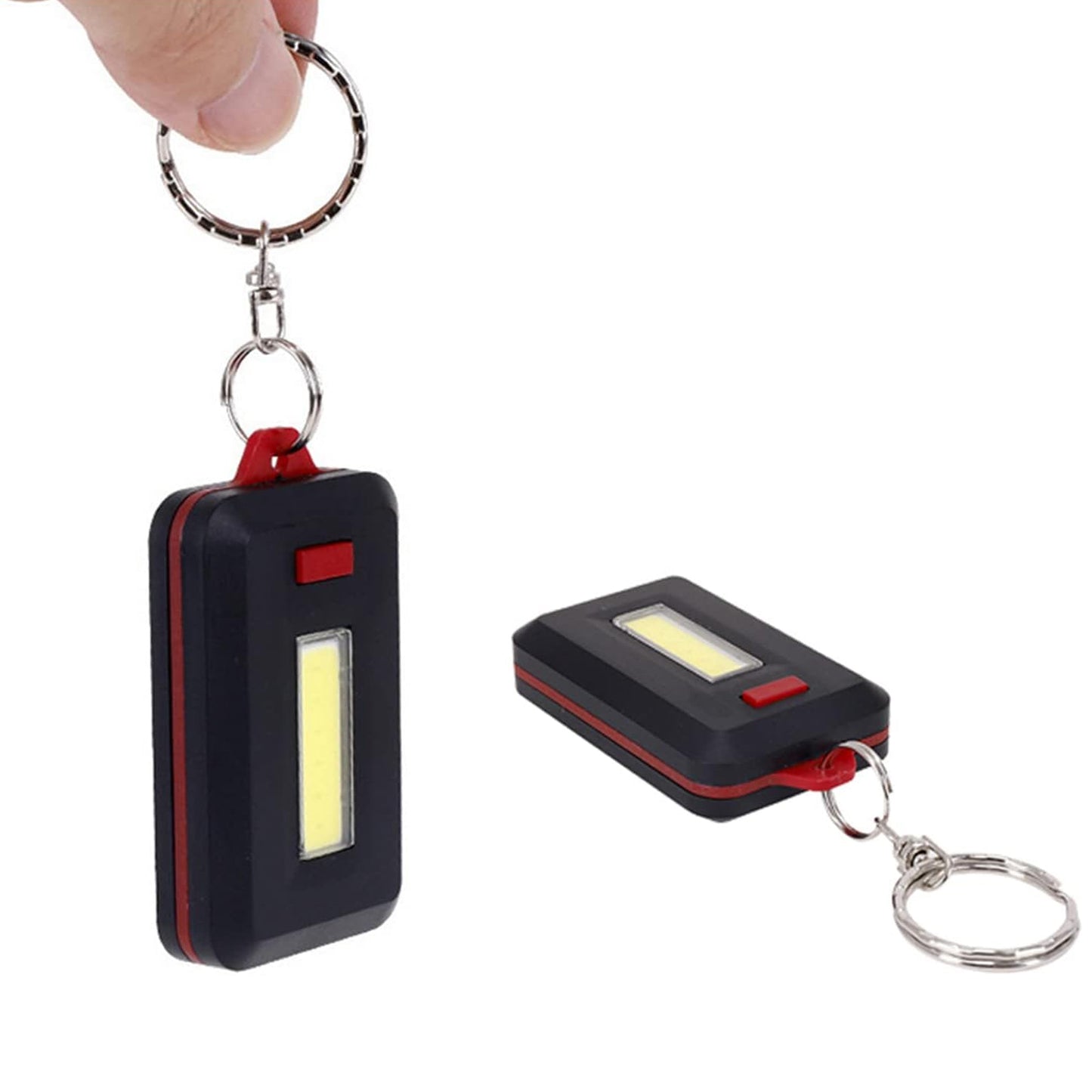 Led Keychain Cob Light With Hook Loop Sticker. 3 Light Modes (1 Pc Battery Not Included)