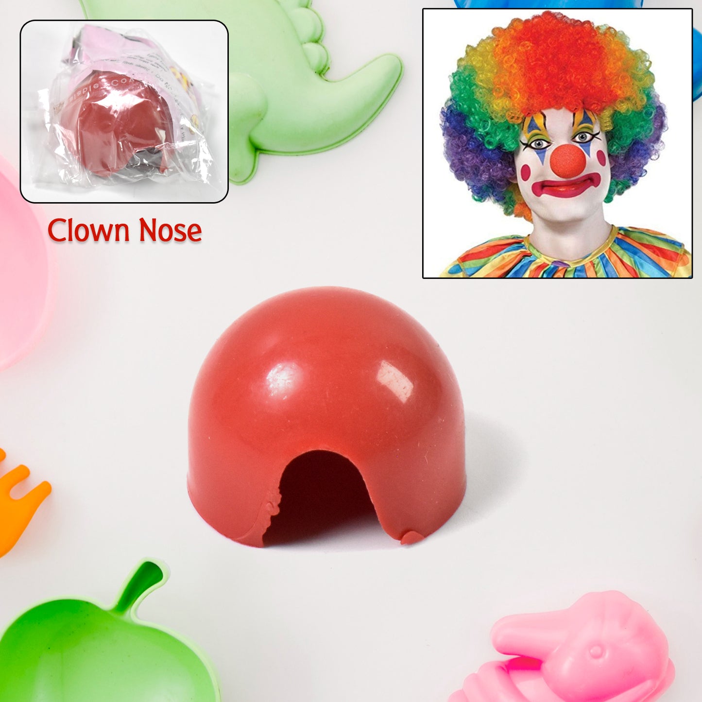 Small Plastic Joker Clown Nose Toy (1 Pc Mix Color Design)
