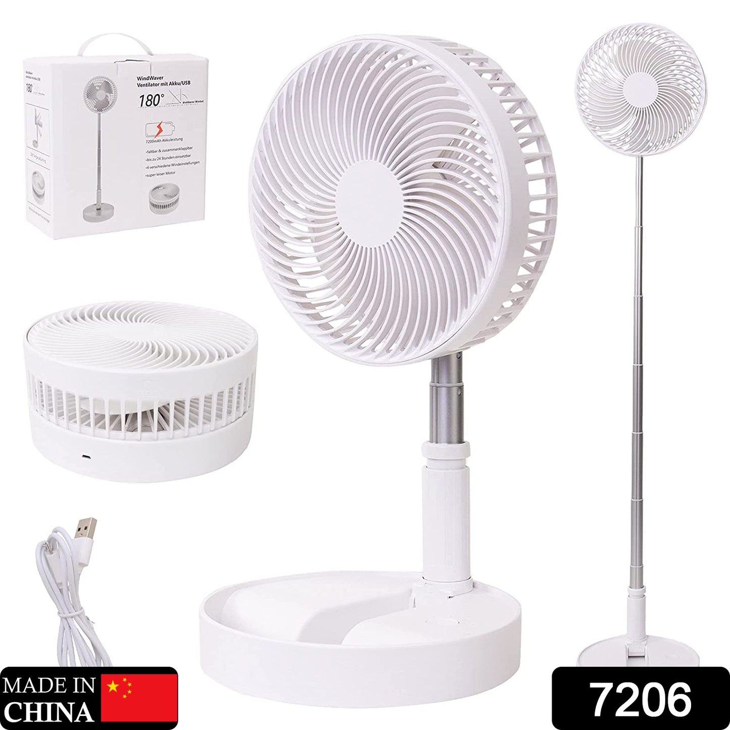 Telescopic Electric Desktop Fan Height Adjustable Foldable Portable For Travelcarry Silent Table Top Personal Fan For Bedside Office Table (Battery Not Include)