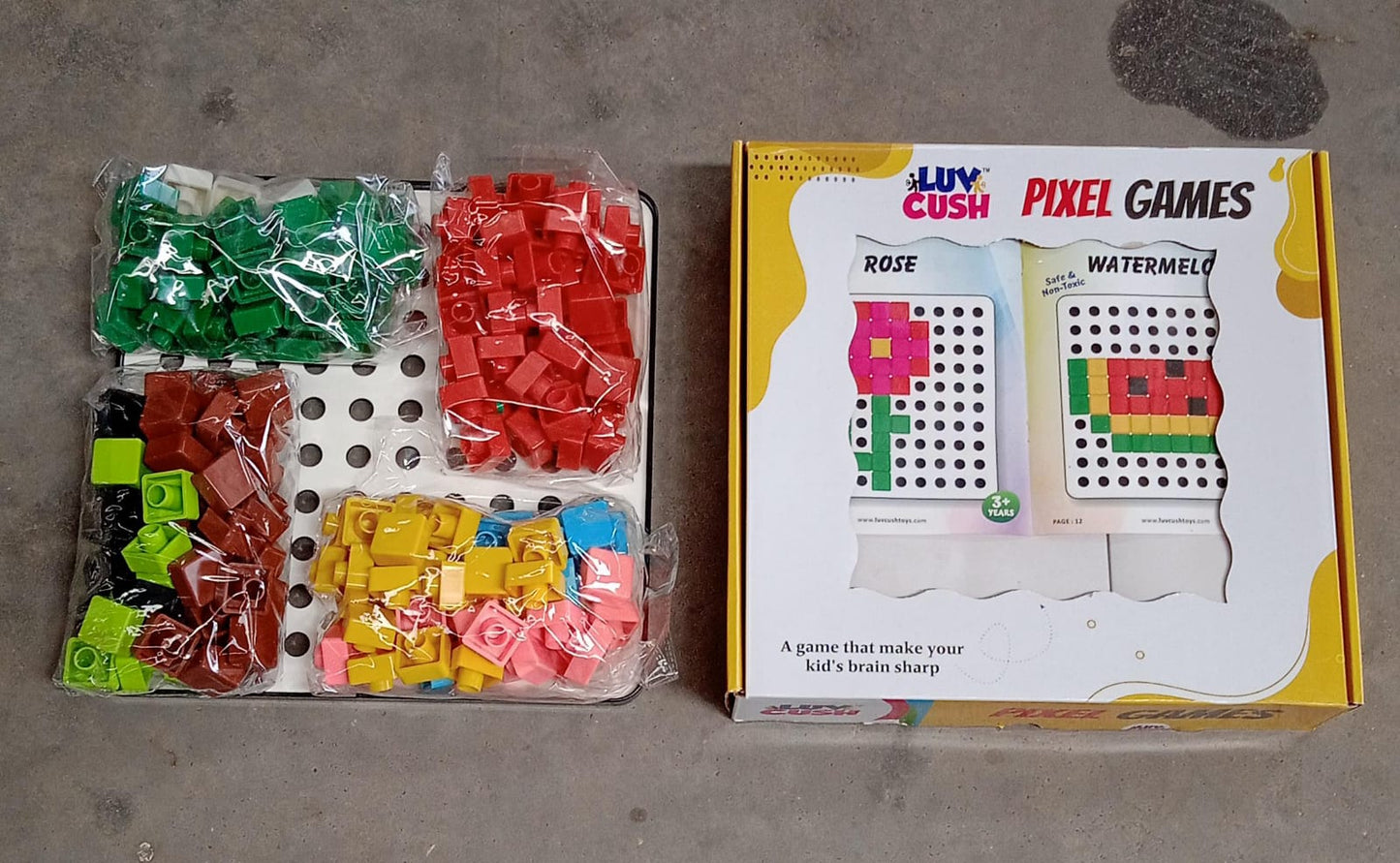 Pixel Cubes Toy For Children Early Education Pixel Game Educational Board Games Board Birthday Gift For Kids Learning Math Toy Brain Games Math Puzzle (Approx 180 Cubes With Pixel Board Book)