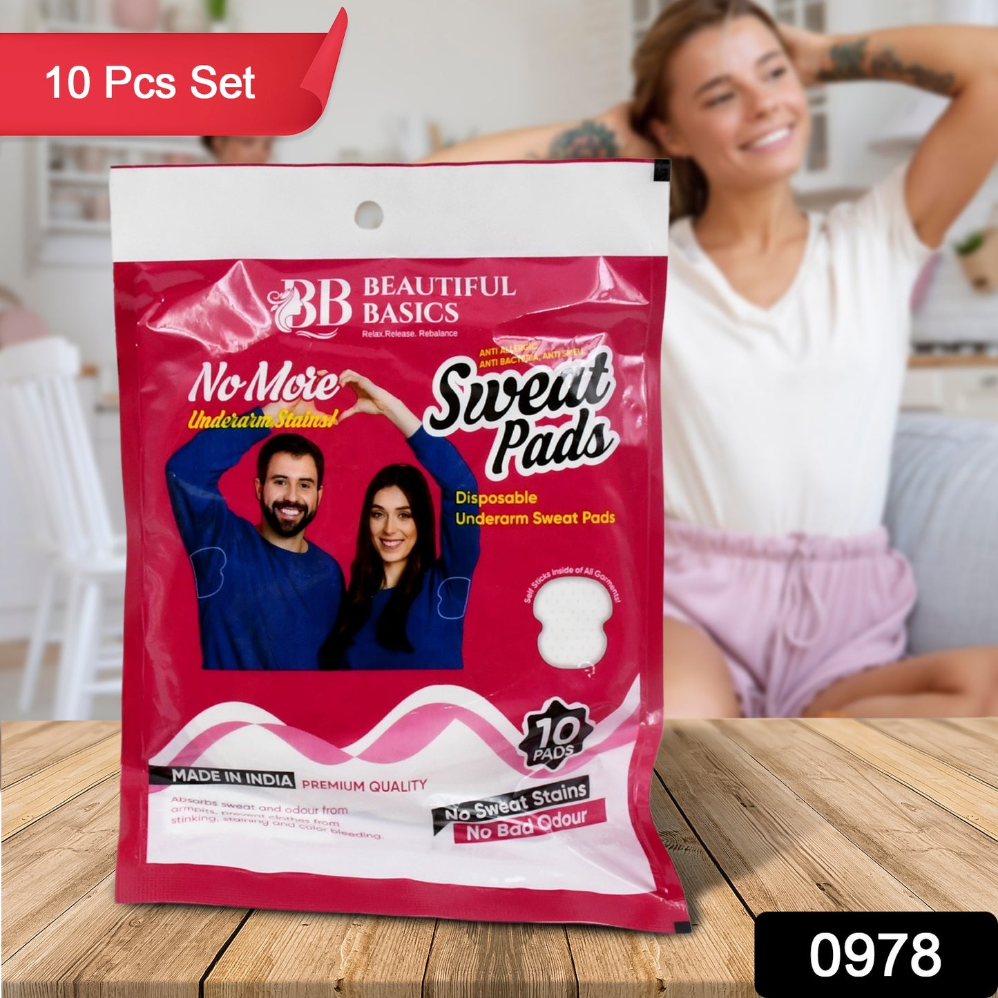 Underarms Sweat Pads Disposable Highly Absorbent Pads Cotton Anti-allergic Anti Bacteria Anti Smell Underarm Perspiration Pad For Men And Women (Pack Of 10)