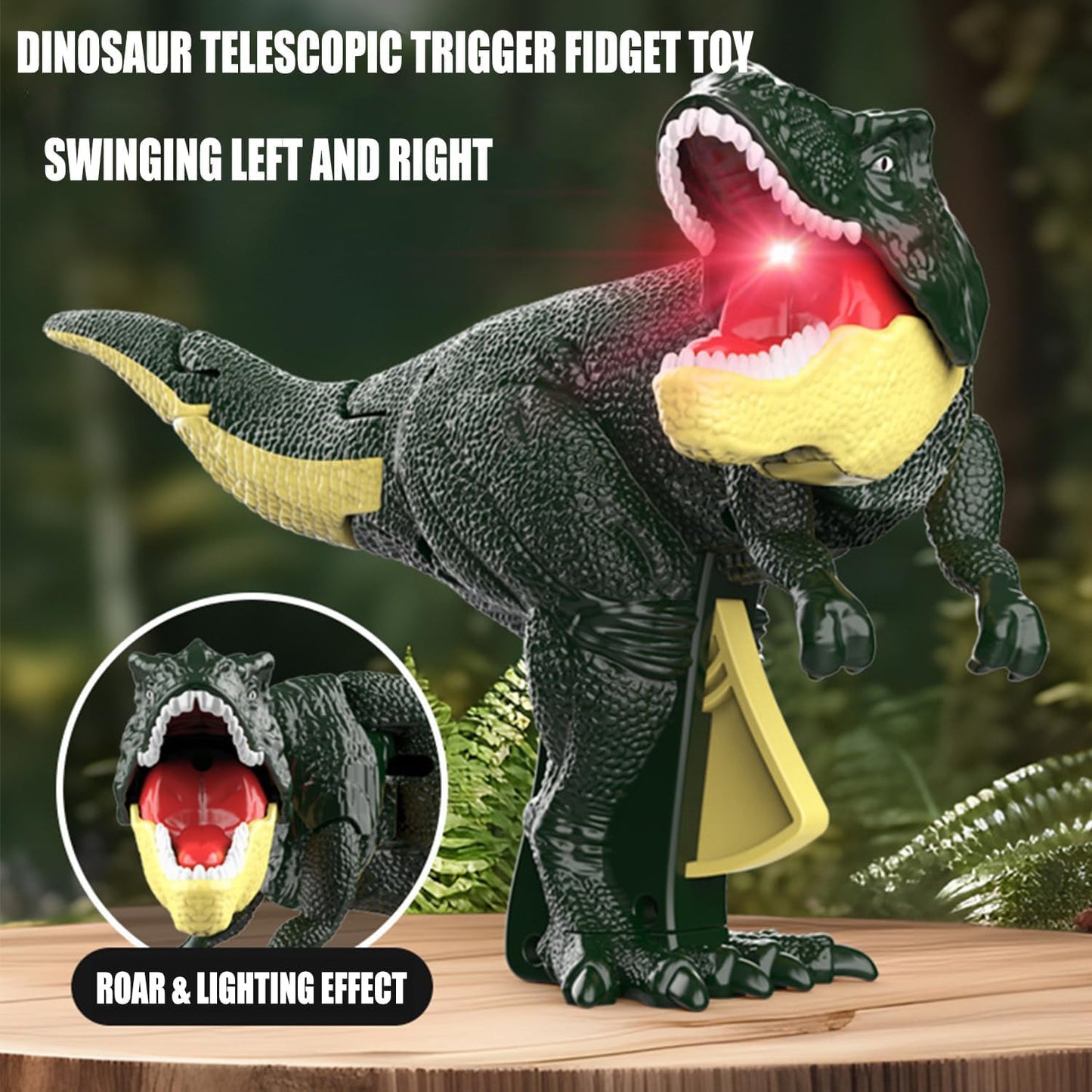 Dinosaur Roaring Toys Trigger Dinosaurs Toys With Dinosaur Sound Lighting Model Vibrating Headmoving (3 + Years 1 Pc)