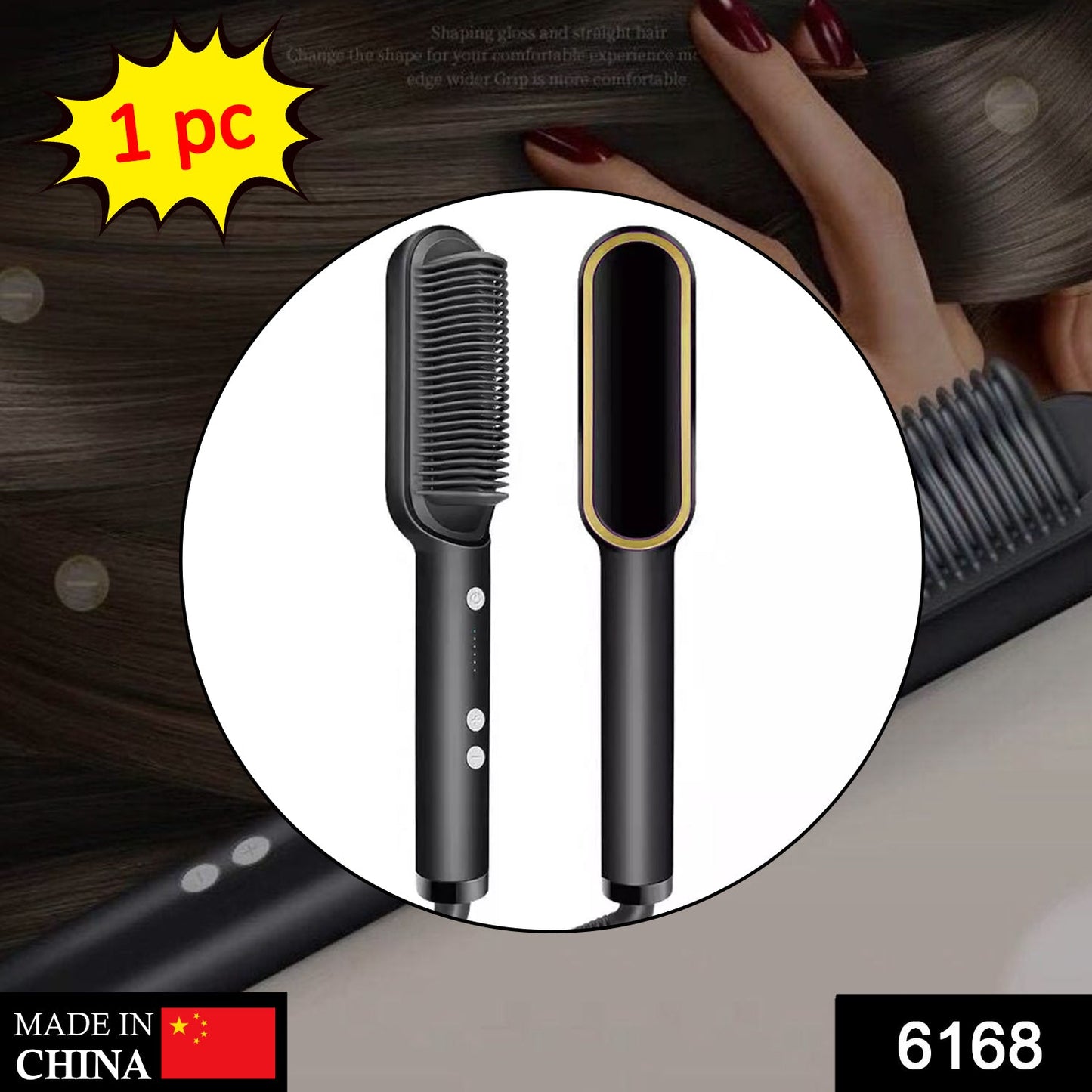 Hqt-909b Hair Straightener Used While Massaging Hair Scalps And Head.