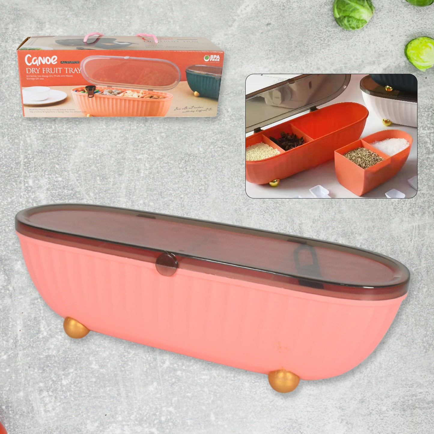 8255spice Bottle Spice Jar Durable Spice Seasoning Box Jar Food Grade Spoon Seasoning Case For Kitchen Dry Fruit Tray (1 Pc)