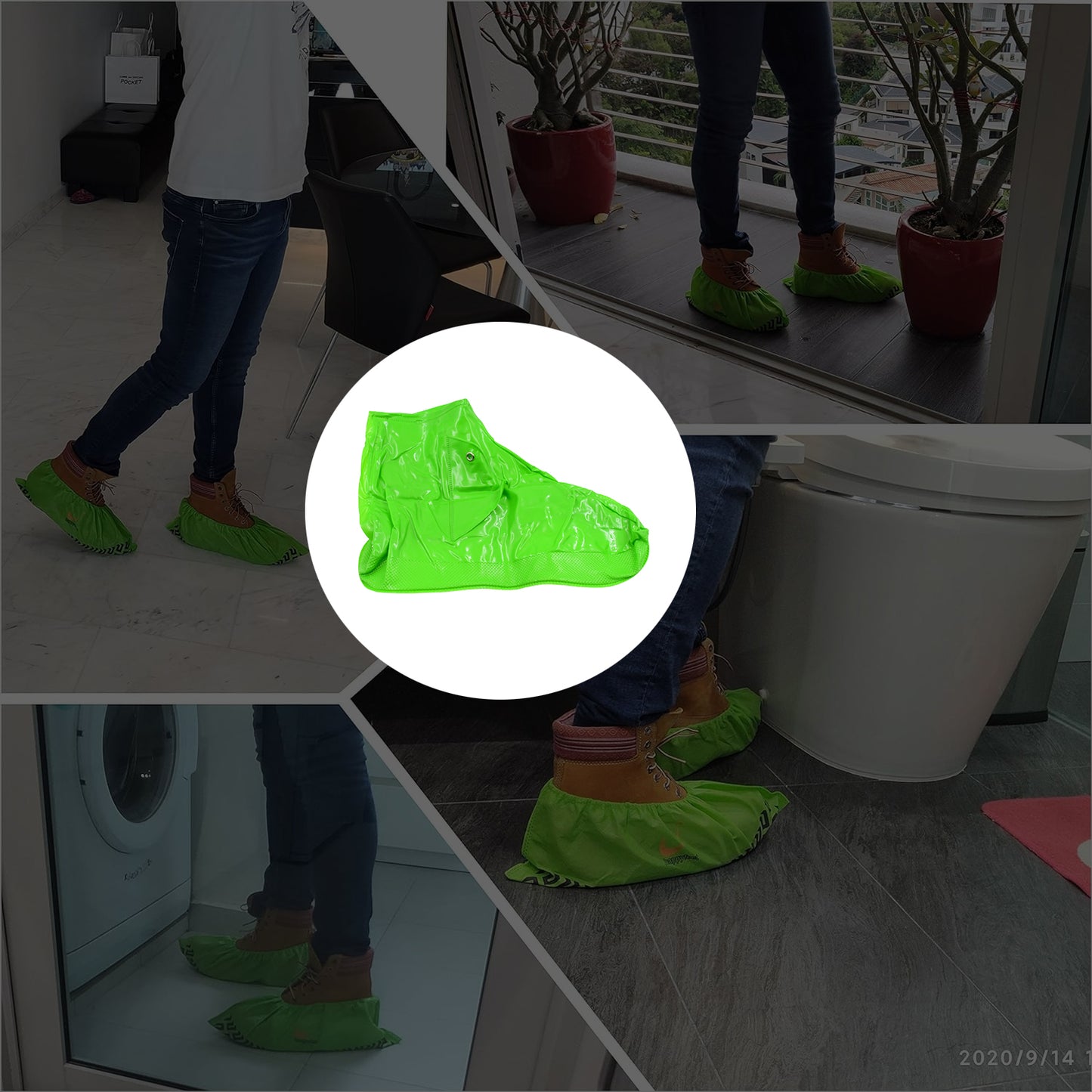 Plastic Shoes Cover Reusable Anti-slip Boots Zippered Overshoes Covers Shoe Laces Waterproof Snow Rain Boots For Kids Adult Shoes For Rainy Season (1 Pair)