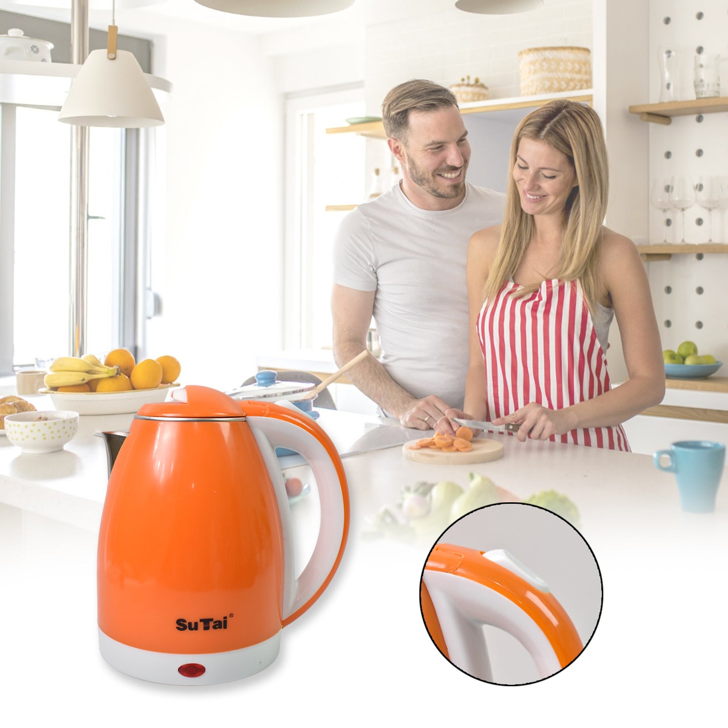 Electric Kettle Boil Dry Protection Auto-shut Off (1500-2000w 2 Ltr.)