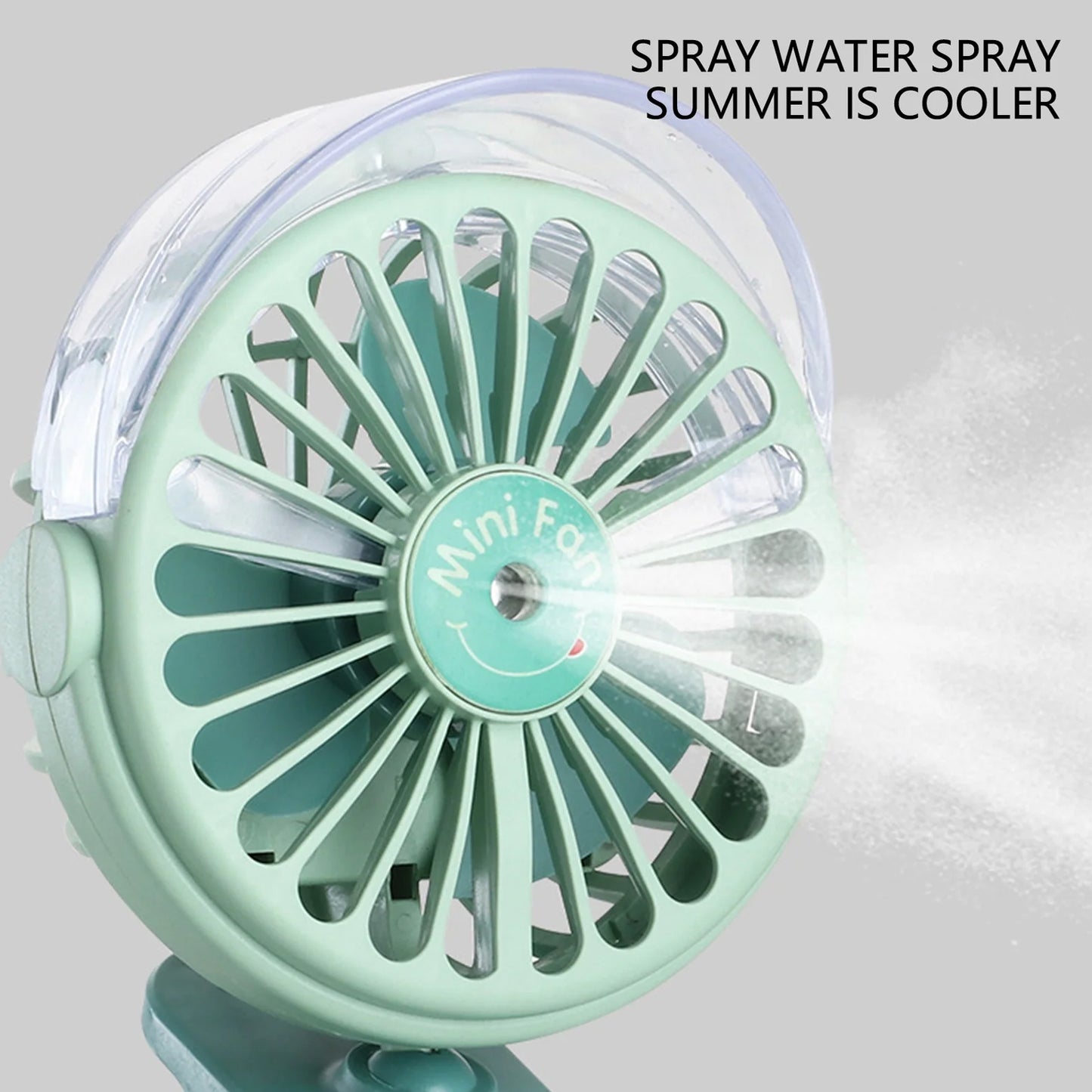 Portable Clip-on Fan Battery Operated With Light Spray Small Yet Powerful Usb Table Fan 3-speed Quiet Rechargeable Mini Desk Fan 360 Rotation Personal Cooling Fan For Home Office Camping