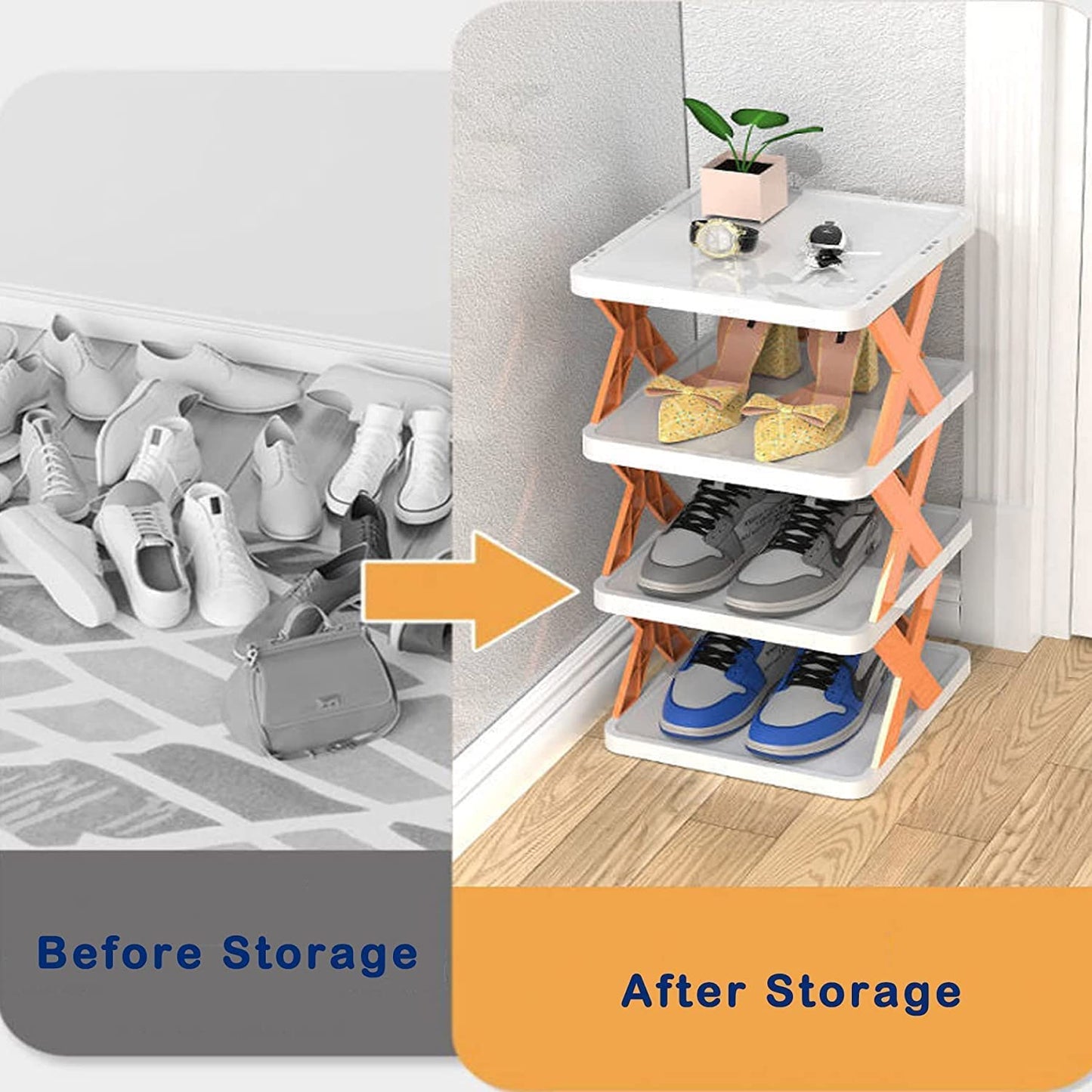 5 Tier Shoes Stand Shoe Tower Rack Suit For Small Spaces Closet Small Entryway Easy Assembly And Stable In Structure Corner Storage Cabinet For Saving Space