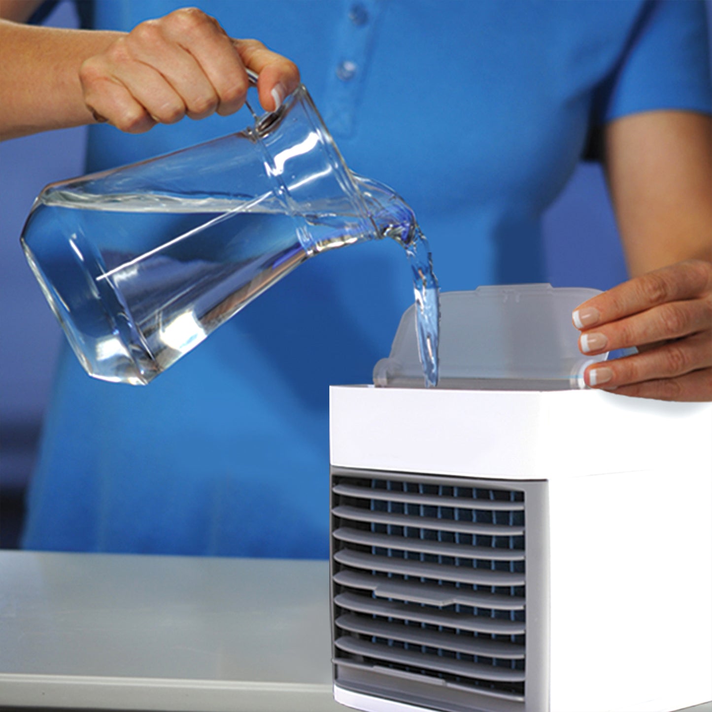 Mini Portable Air Cooler Personal Space Cooler Easy To Fill Water And Mood Led Light And Portable Air Conditioner Device Cool Any Space Like Home Office