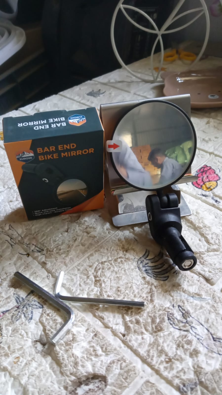 Bar End Bike Mirror Safe Rearview Mirror 360 Rotatable Foldable Safety Bicycle Rear View Mirror Mirror Durable Bike Mirror (1 Pc)
