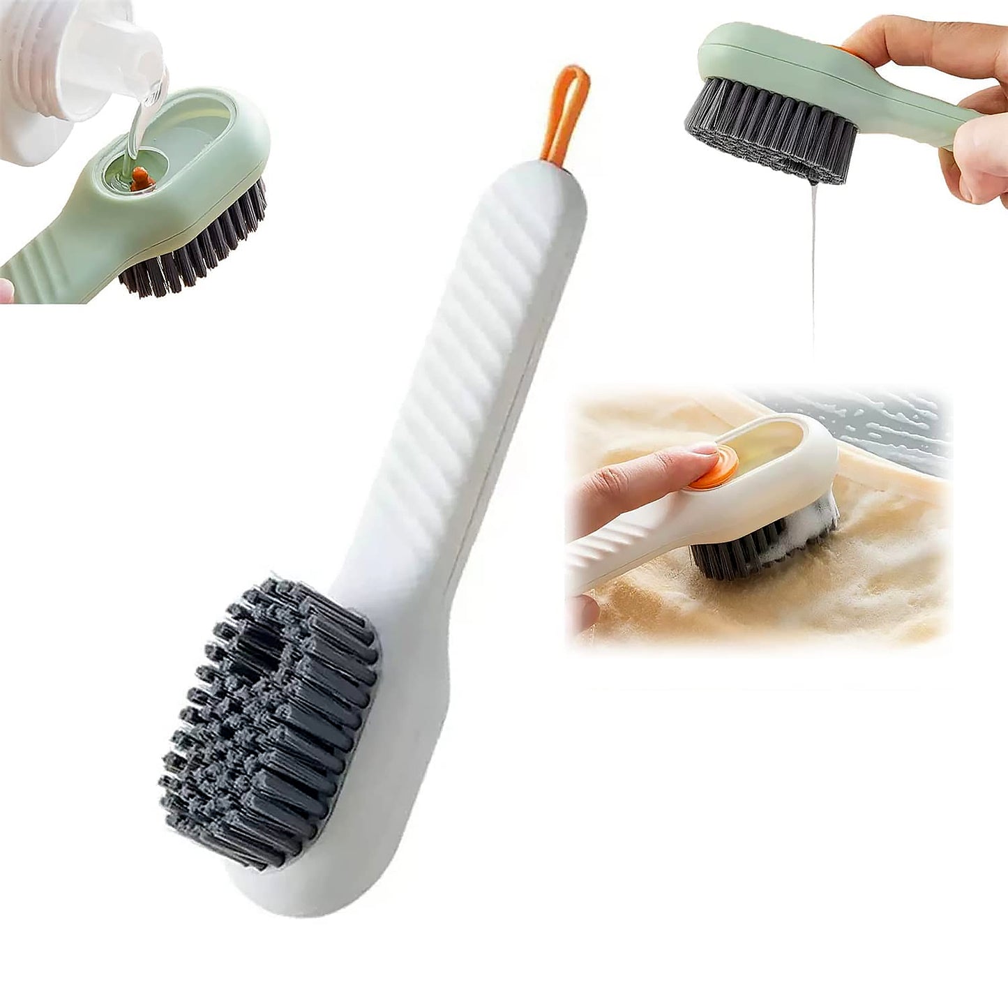 Multifunctional Scrubbing Brush With Liquid Soap Dispenser Cleaning Brush With Liquid Soap Dispenser Shoe Brush For Cleaning Cloth Cleaning Brush With Handleliquid Shoe Brush For Shoe Clothes (1 Pc)