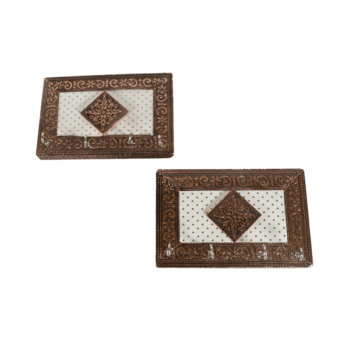 Handicraft Meenakari Wooden Keyholder Wall Hanging Key Holder Style For Your Home Decor Gift Keys Stand For Entryway Kitchen Office Bedroom Decorative Keys Organizer Keyholder (2 Pc Set)