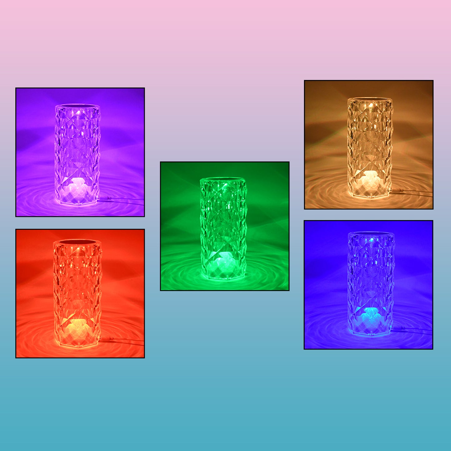 Premium Diamond Cut Crystal Table Lamp (1 Pc Without Remote Cable)