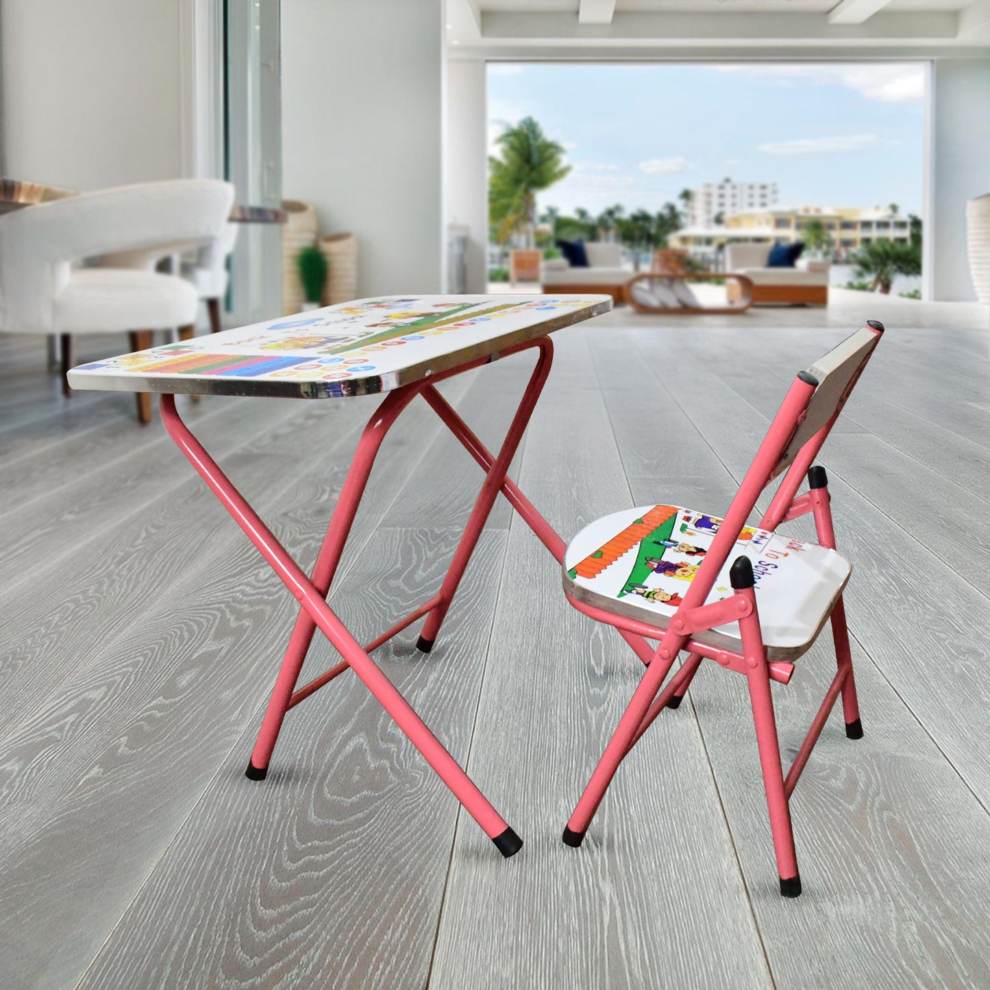 Multifunction Portable Foldable Study Table Chair (2 Pc Set)