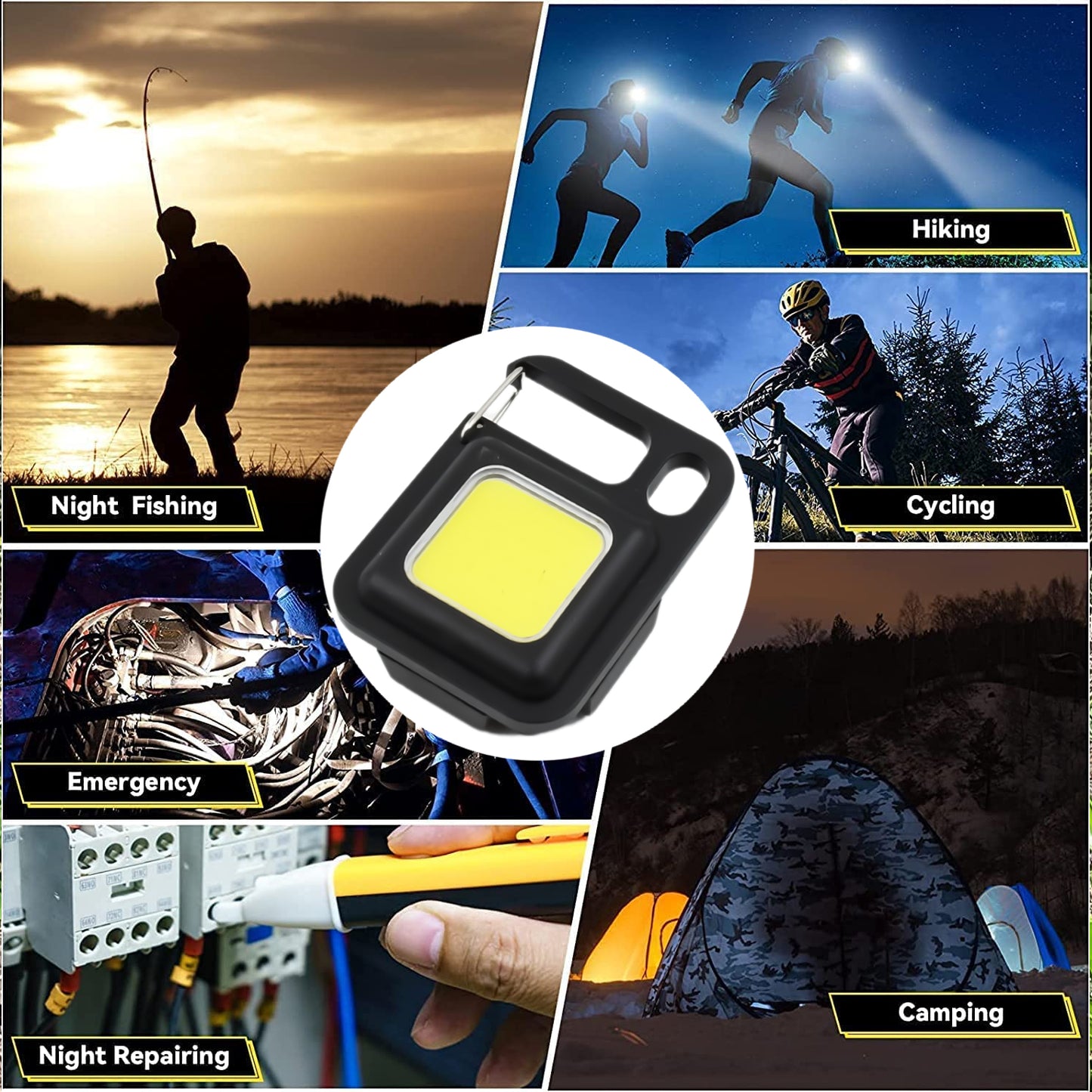 Led Battery Operated Keychain Flashlight Small Work Light With folding Bracket Bottle Opener For Camping Hiking Emergency (1 Pc Moq - 36 Pcs)