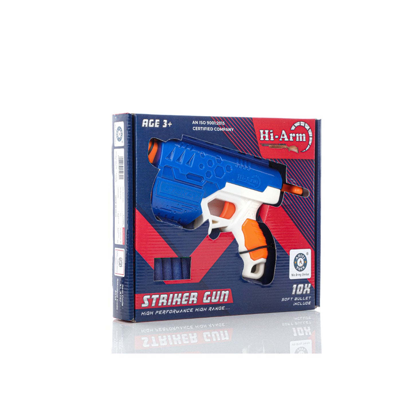 Hi-arm Gun With 10x foam Suction Bullet Made With Abs Plastic Solid Build Target Shooting